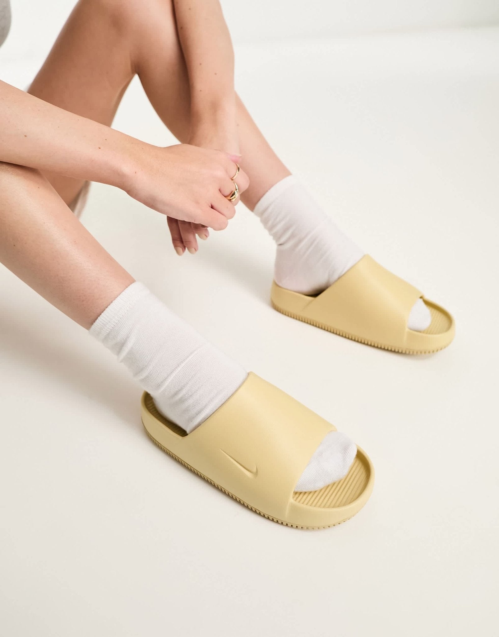 Nike Calm sliders in sesame brown - ASOS Sample Sale