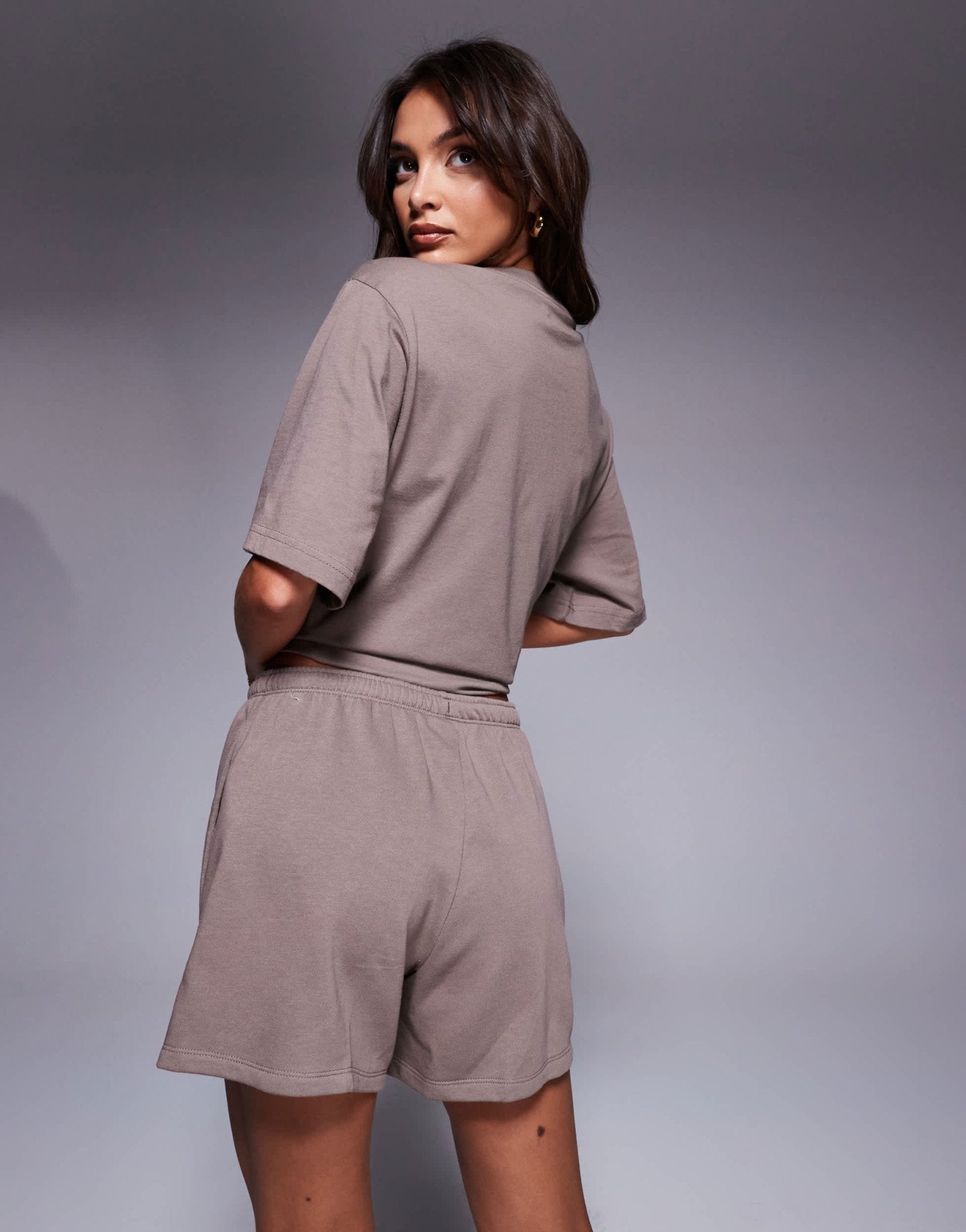 Nike Chill high waisted shorts in brown - ASOS Sample Sale