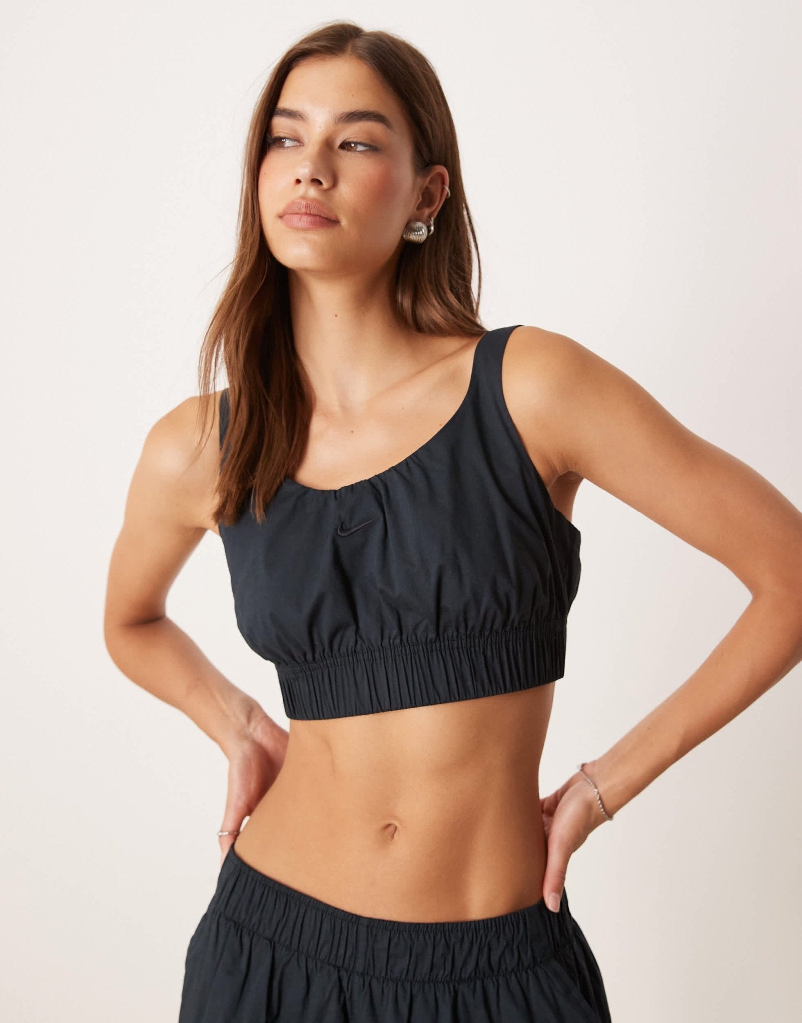 Nike Chill Poplin cropped vest in black - ASOS Sample Sale