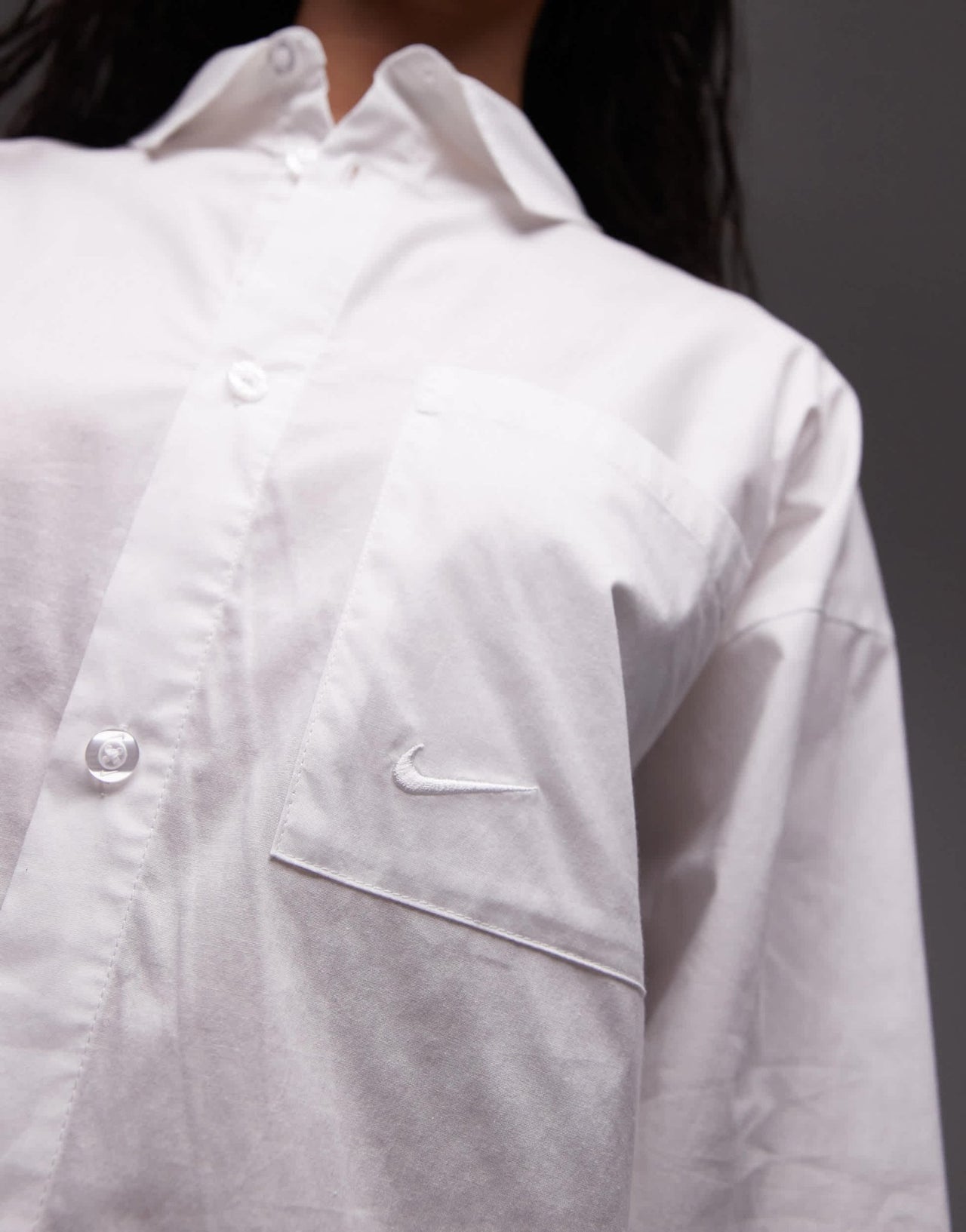 Nike Chill Poplin oversized shirt in white - ASOS Sample Sale