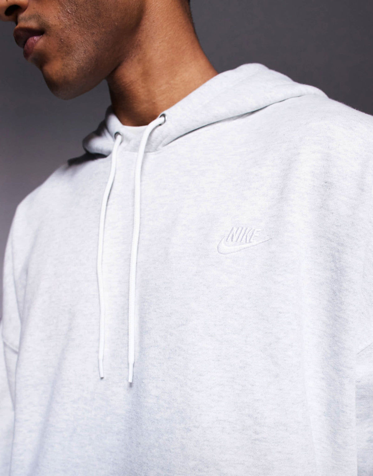Nike Club French Terry oversized hoodie in grey marl - ASOS Sample Sale