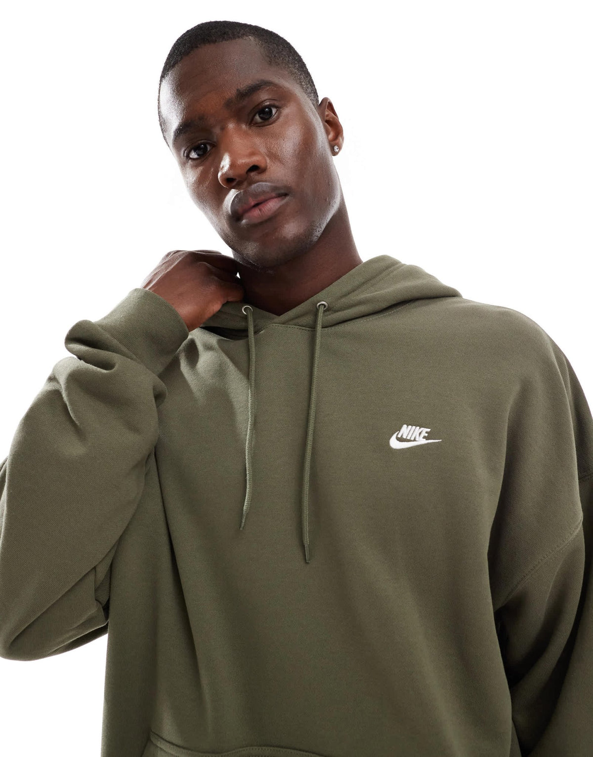 Nike Club French Terry oversized hoodie in khaki - ASOS Sample Sale