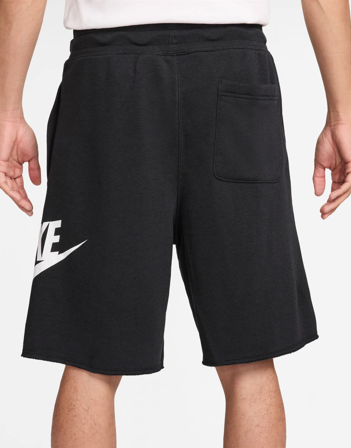 Nike Club French Terry shorts with large logo in black - ASOS Sample Sale