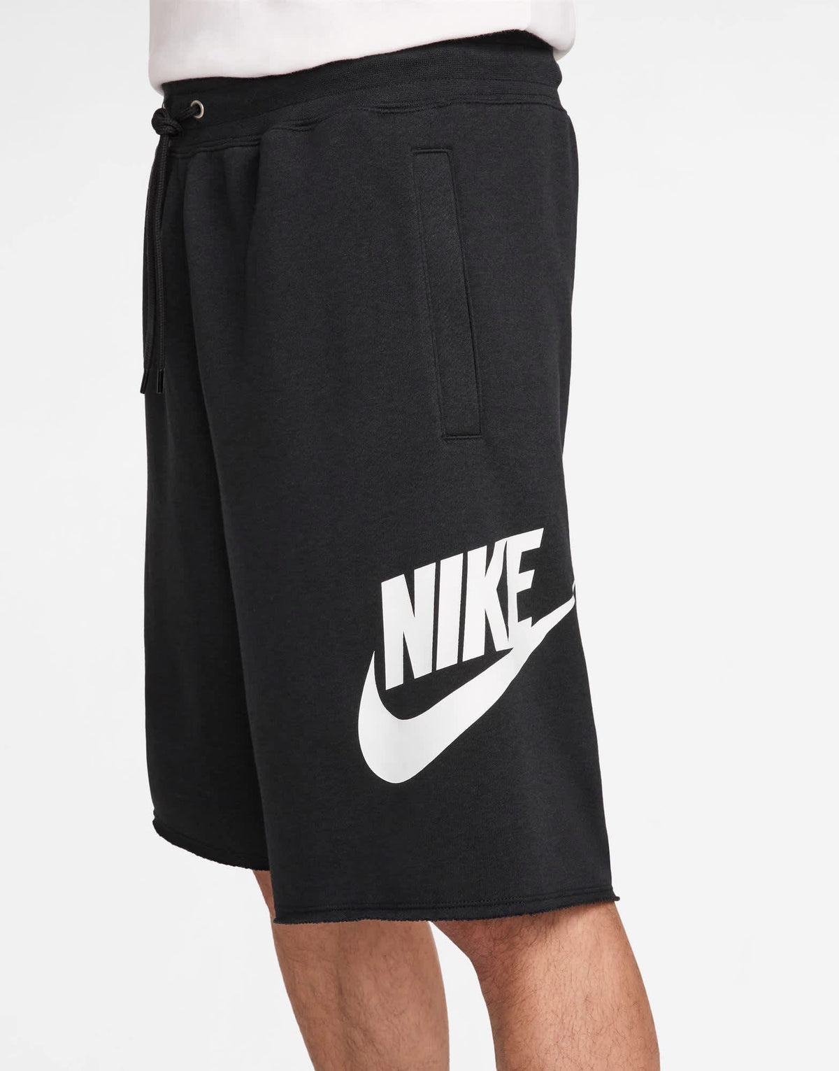 Nike Club French Terry shorts with large logo in black - ASOS Sample Sale