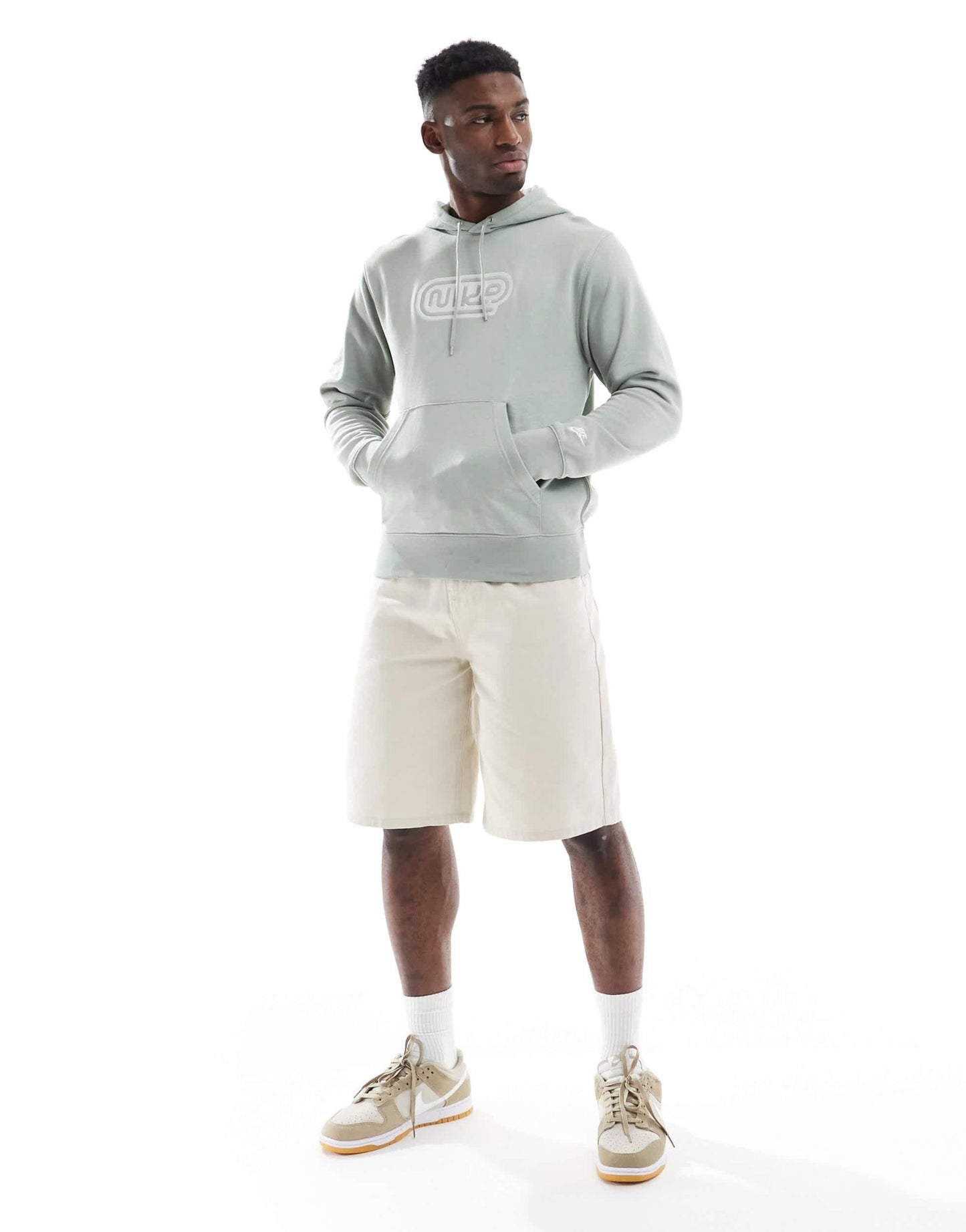 Nike Club hoodie with graphic in light green - ASOS Sample Sale