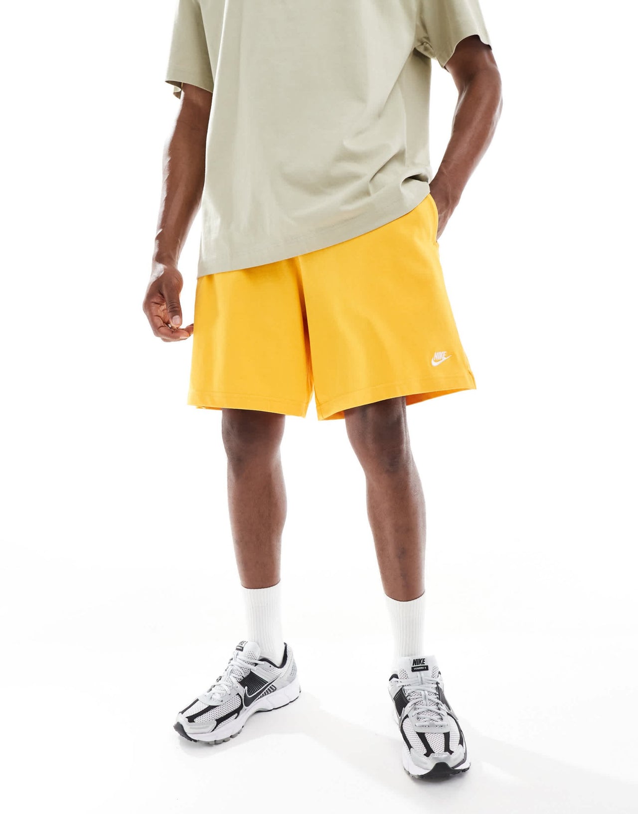 Nike Club knit shorts in yellow - ASOS Sample Sale