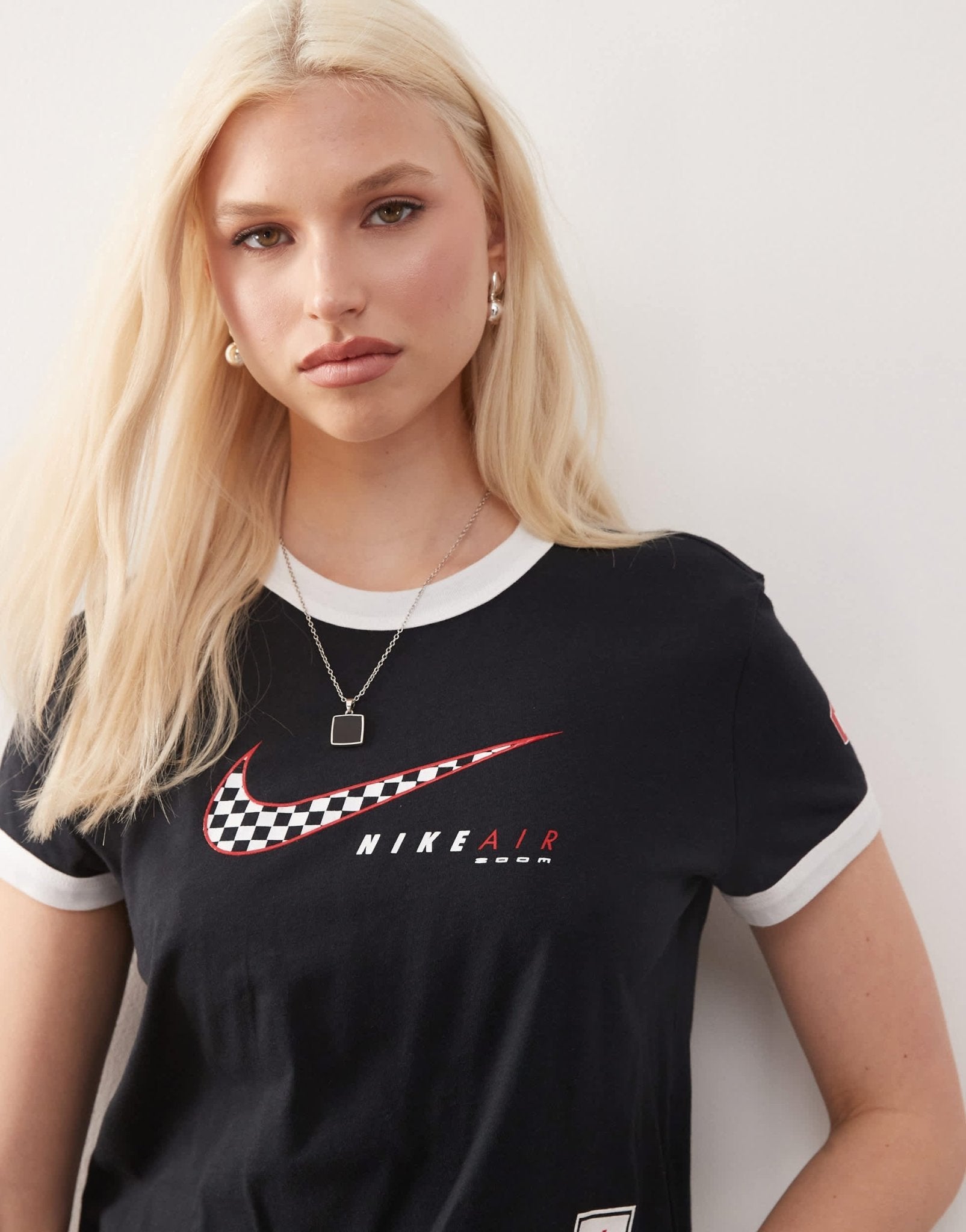 Nike Club Moto cropped t-shirt in black - ASOS Sample Sale