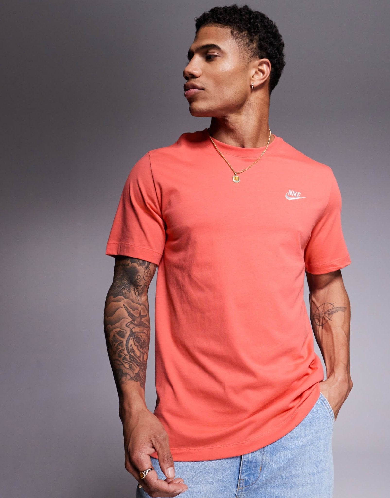 Nike Club t-shirt in orange - ASOS Sample Sale