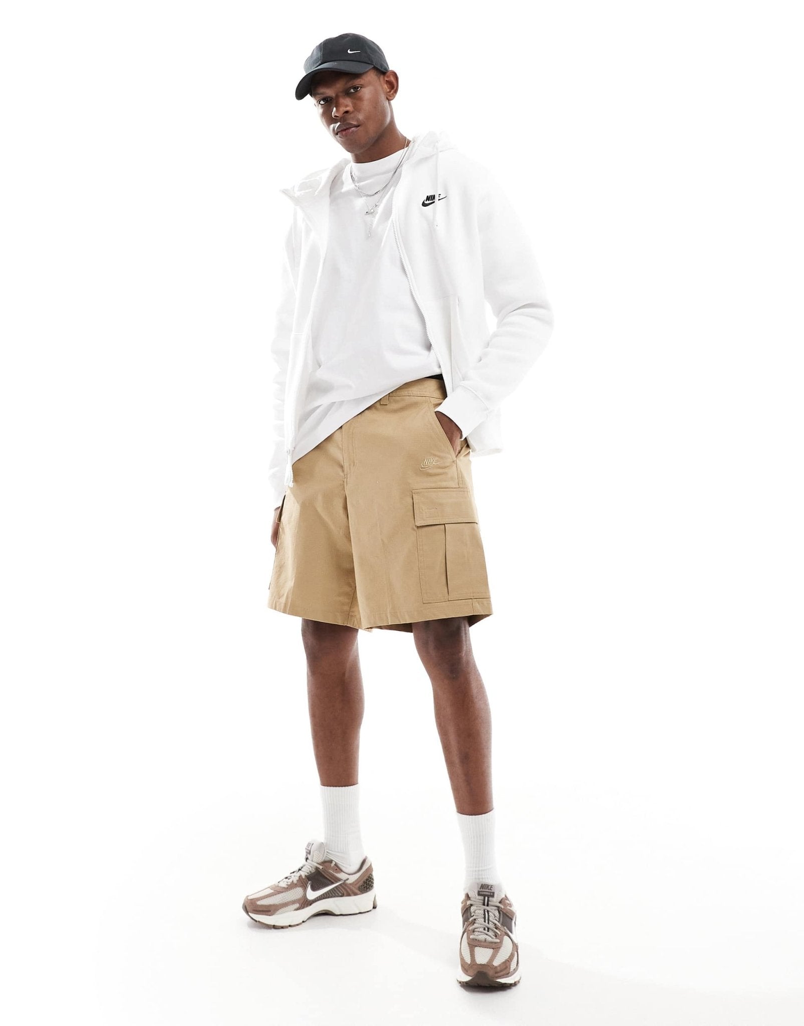 Nike Club Woven cargo shorts in beige - ASOS Sample Sale