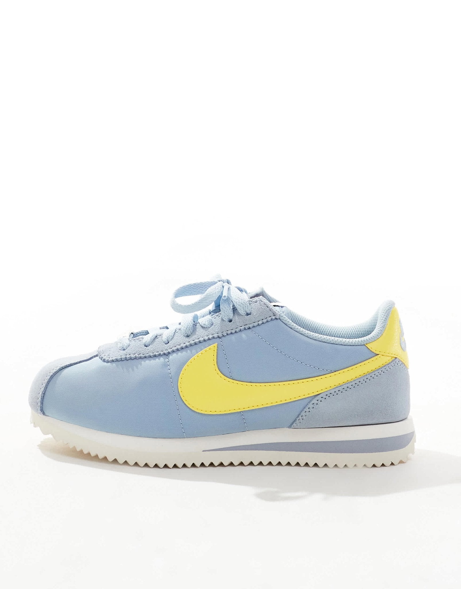 Nike Cortez TXT suede in light blue and yellow - ASOS Sample Sale