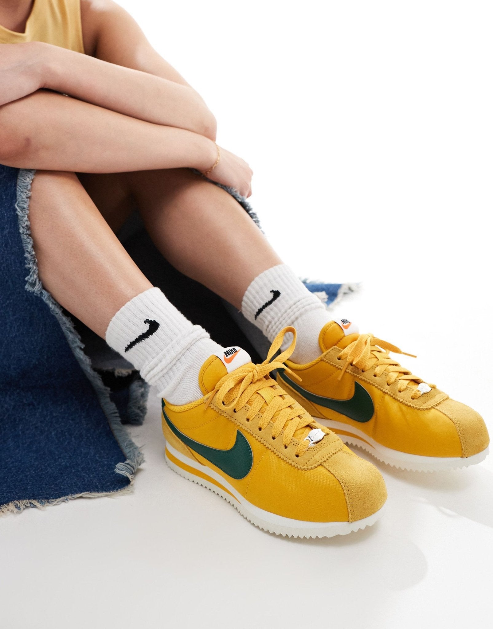 Nike Cortez TXT trainers in yellow and green - ASOS Sample Sale