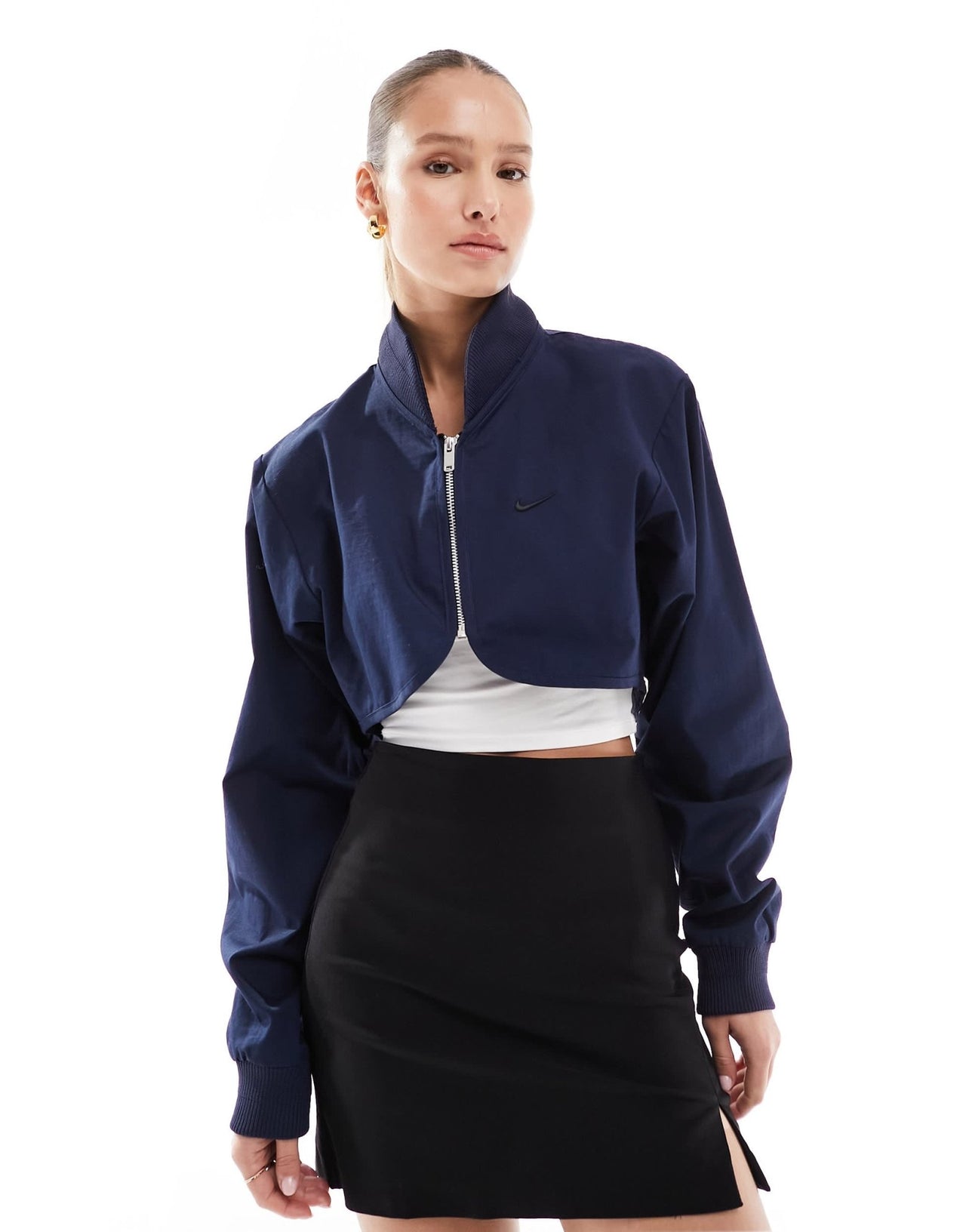 Nike cropped bomber jacket in black - ASOS Sample Sale