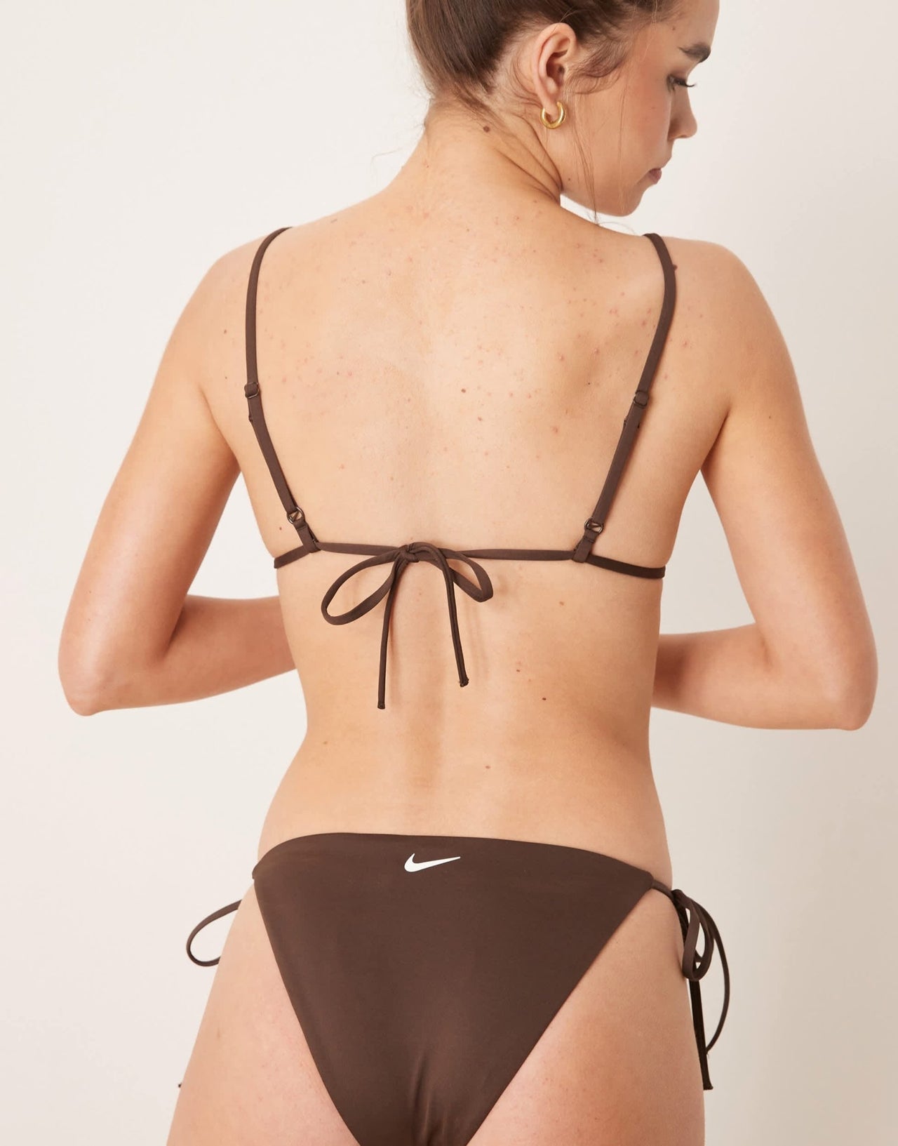 Nike Essential string bikini bottom in brown - ASOS Sample Sale
