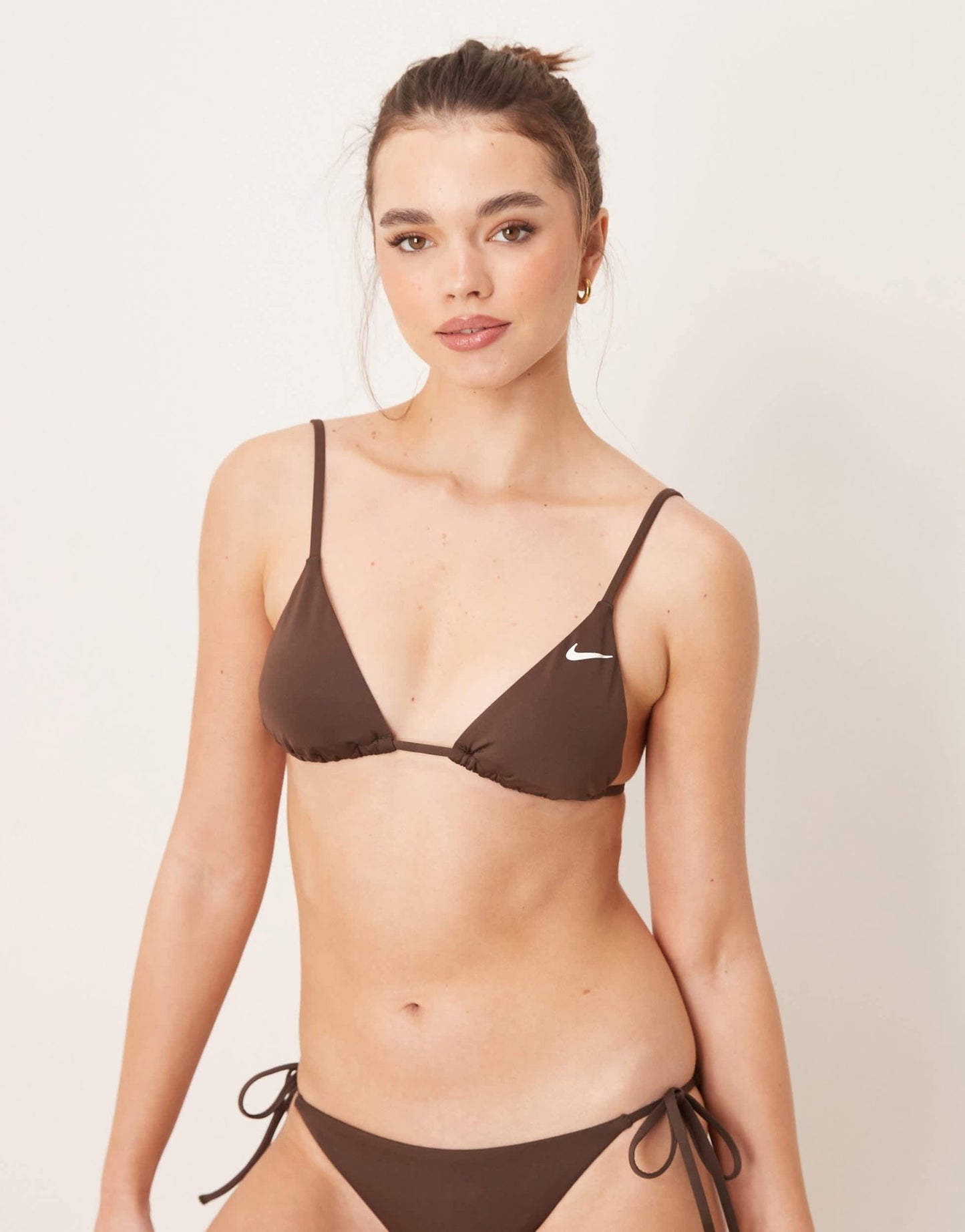 Nike Essential triangle bikini top in brown - ASOS Sample Sale