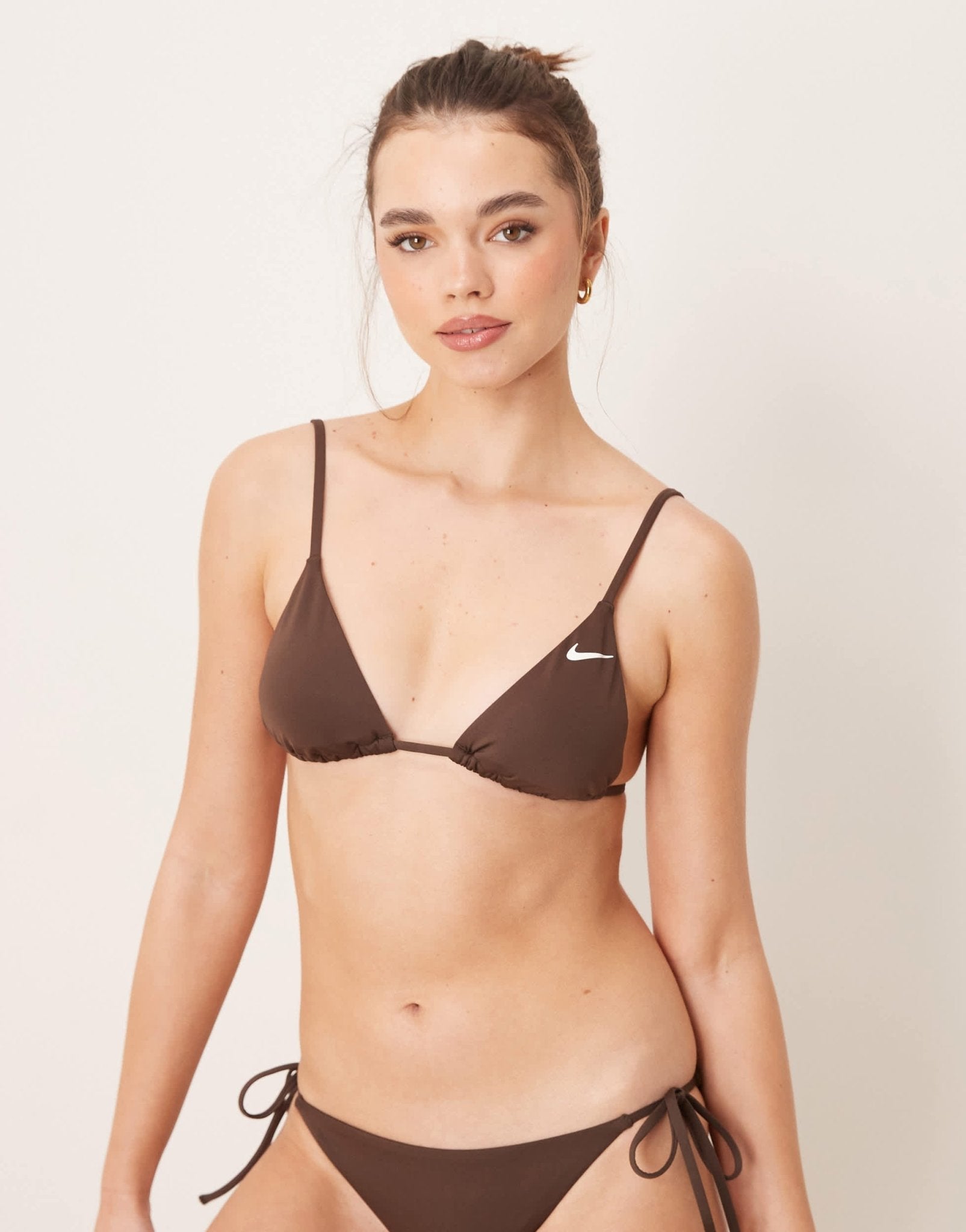 Nike Essential triangle bikini top in brown - ASOS Sample Sale