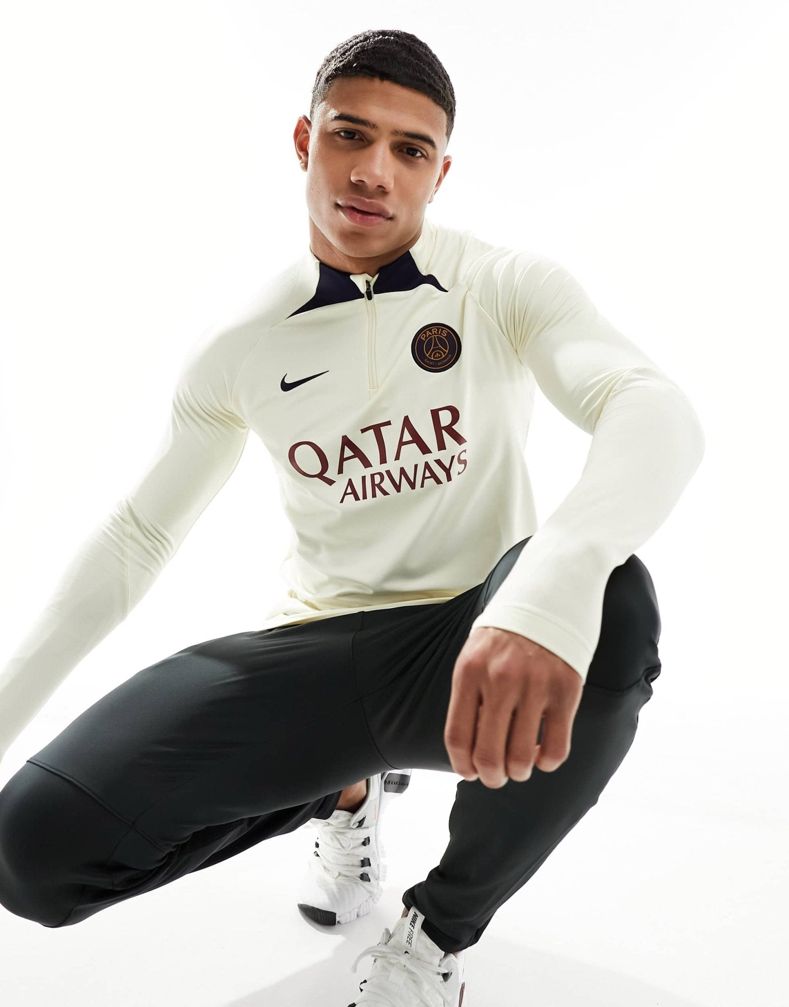 Nike Football Paris Saint-Germain Strike Dri-FIT drill half zip top in coconut milk - ASOS Sample Sale