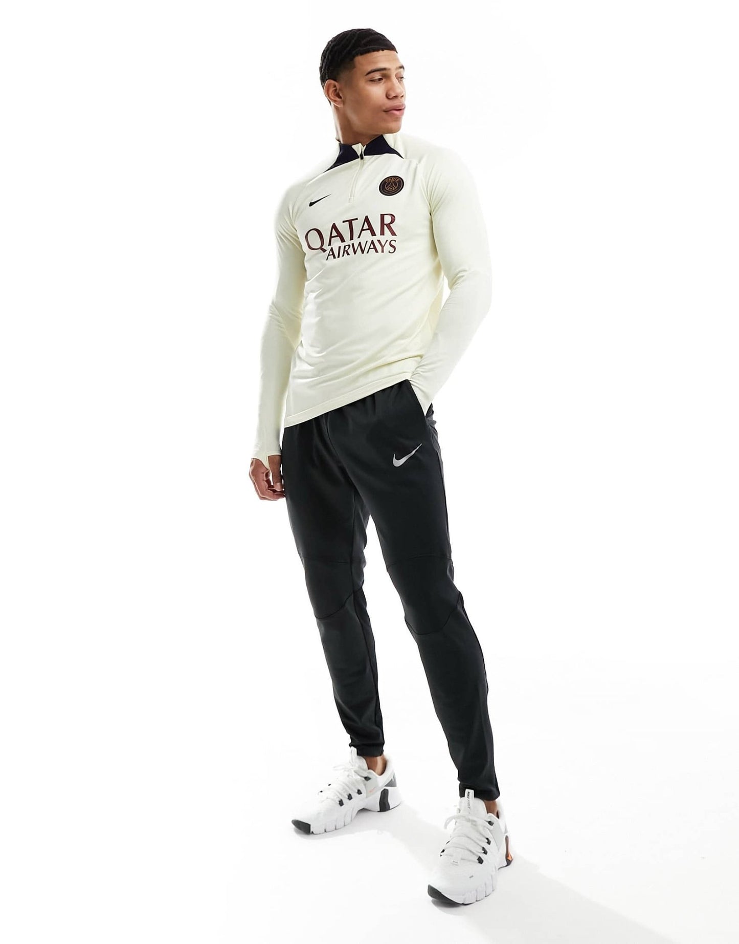 Nike Football Paris Saint-Germain Strike Dri-FIT drill half zip top in coconut milk - ASOS Sample Sale