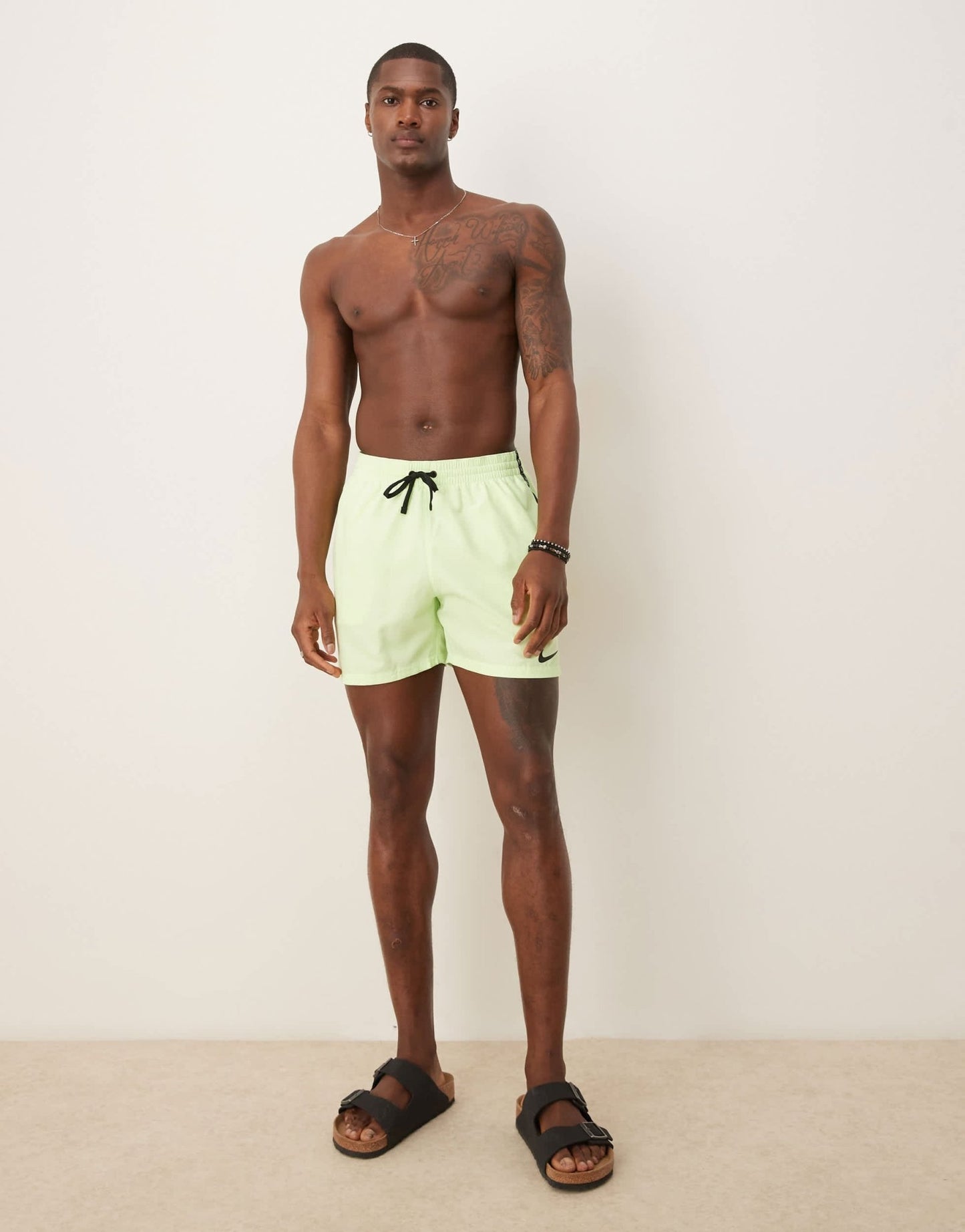 Nike Lap 5 inch Volley logo tape swim shorts in yellow - ASOS Sample Sale