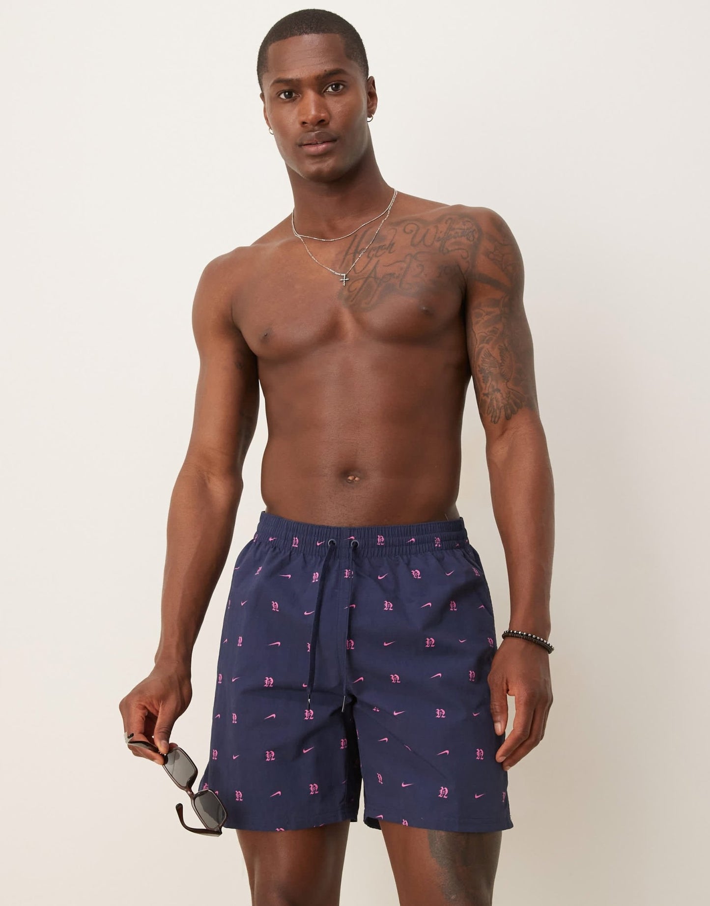 Nike Lux Letter 7 inch Volley swim shorts in navy - ASOS Sample Sale