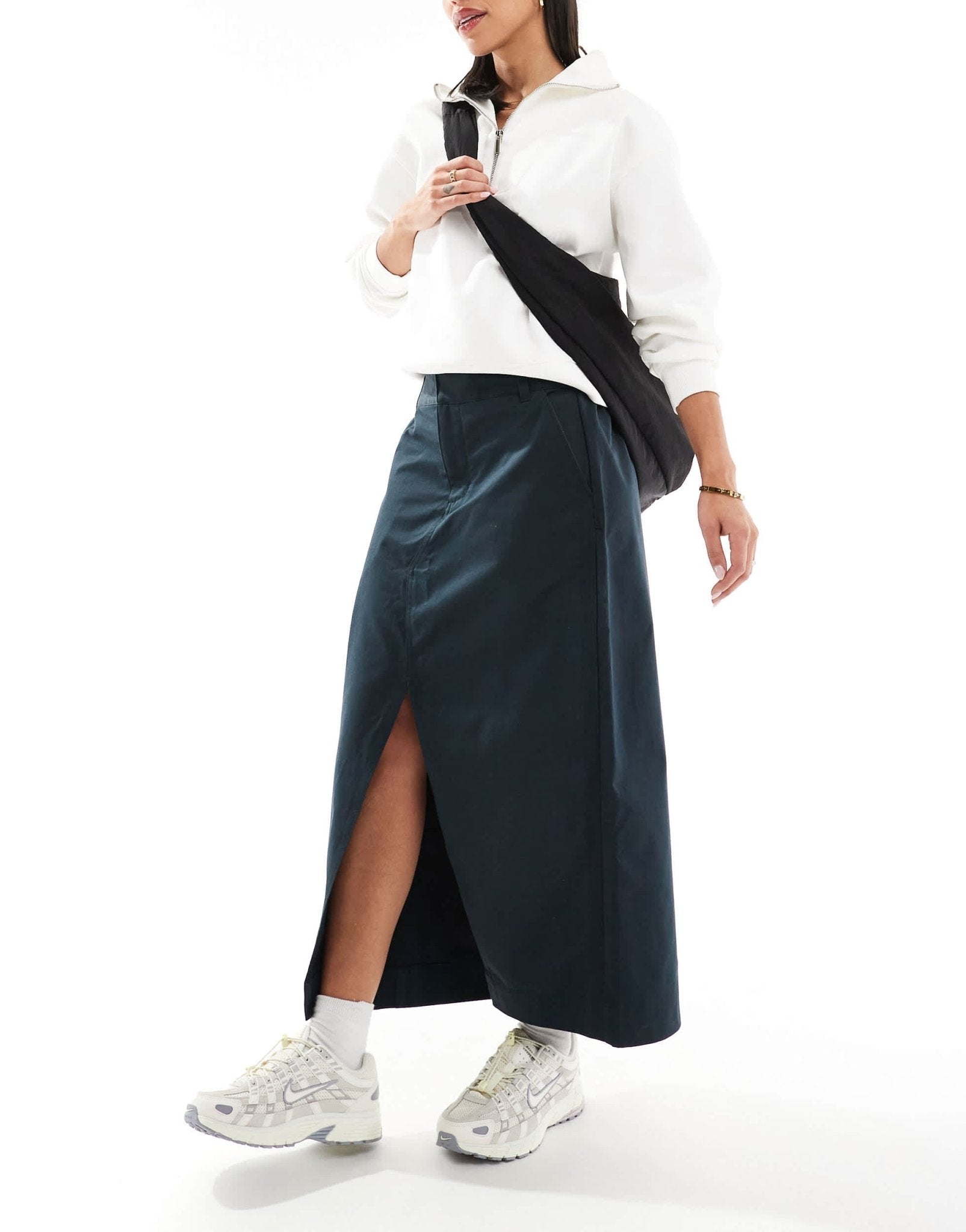 Nike MSC twill maxi skirt in black - ASOS Sample Sale