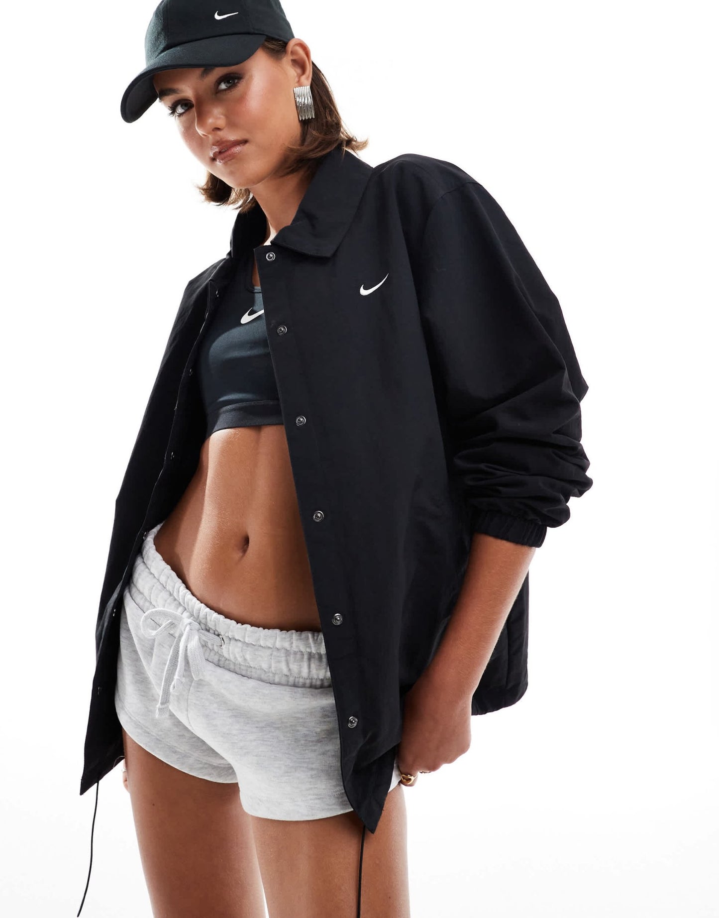 Nike NSW Collection woven zip through jacket in black - ASOS Sample Sale