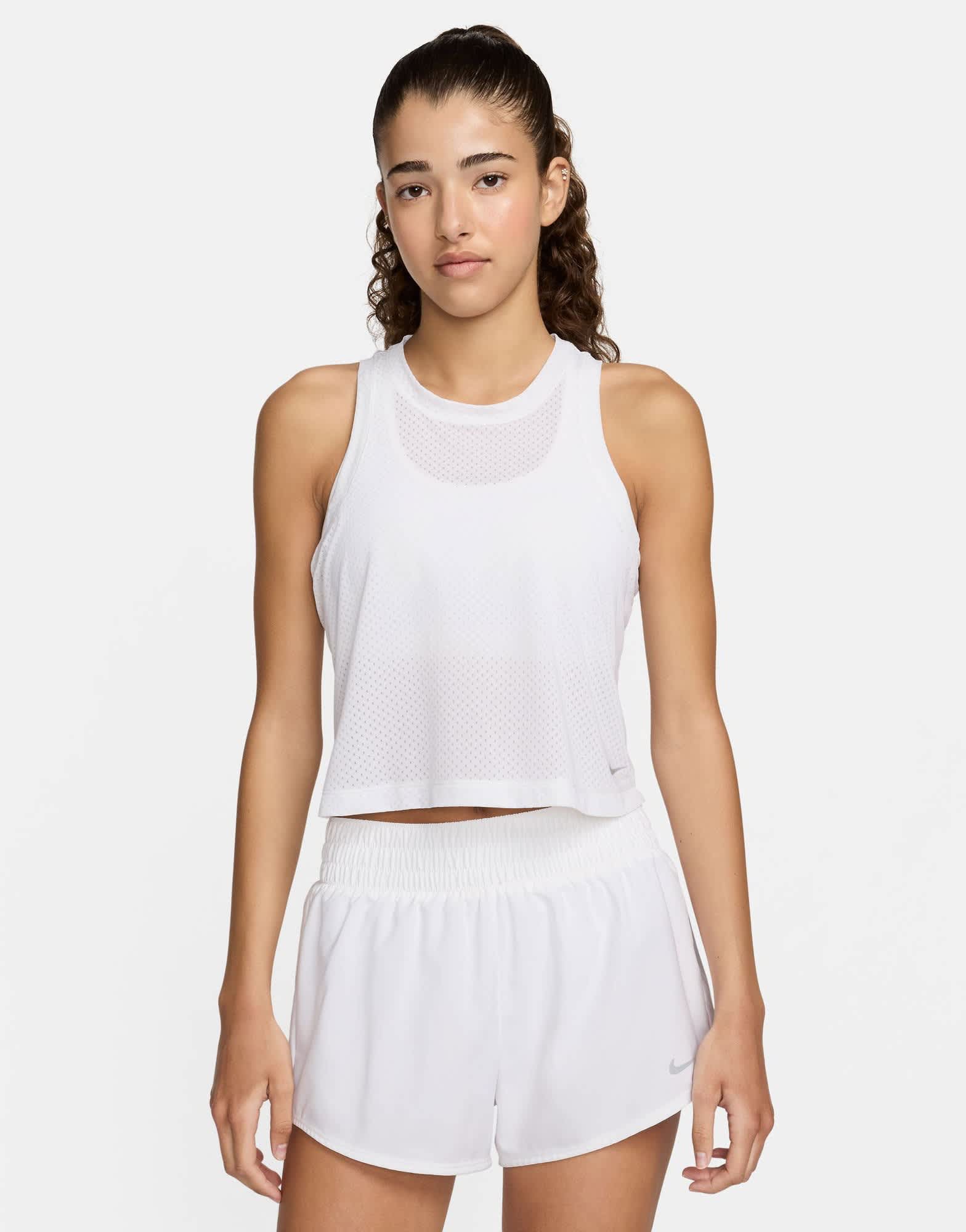 Nike One Training Dri - Fit breath mesh tank top in white - ASOS Sample Sale