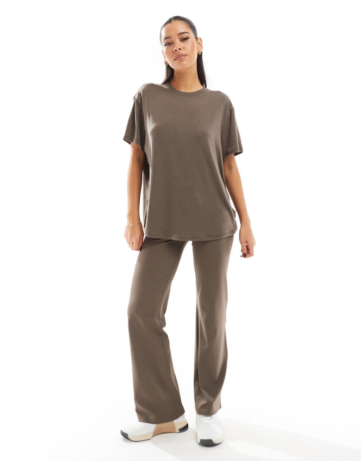 Nike One Training Dri - FIT fold over flared leggings in brown - ASOS Sample Sale
