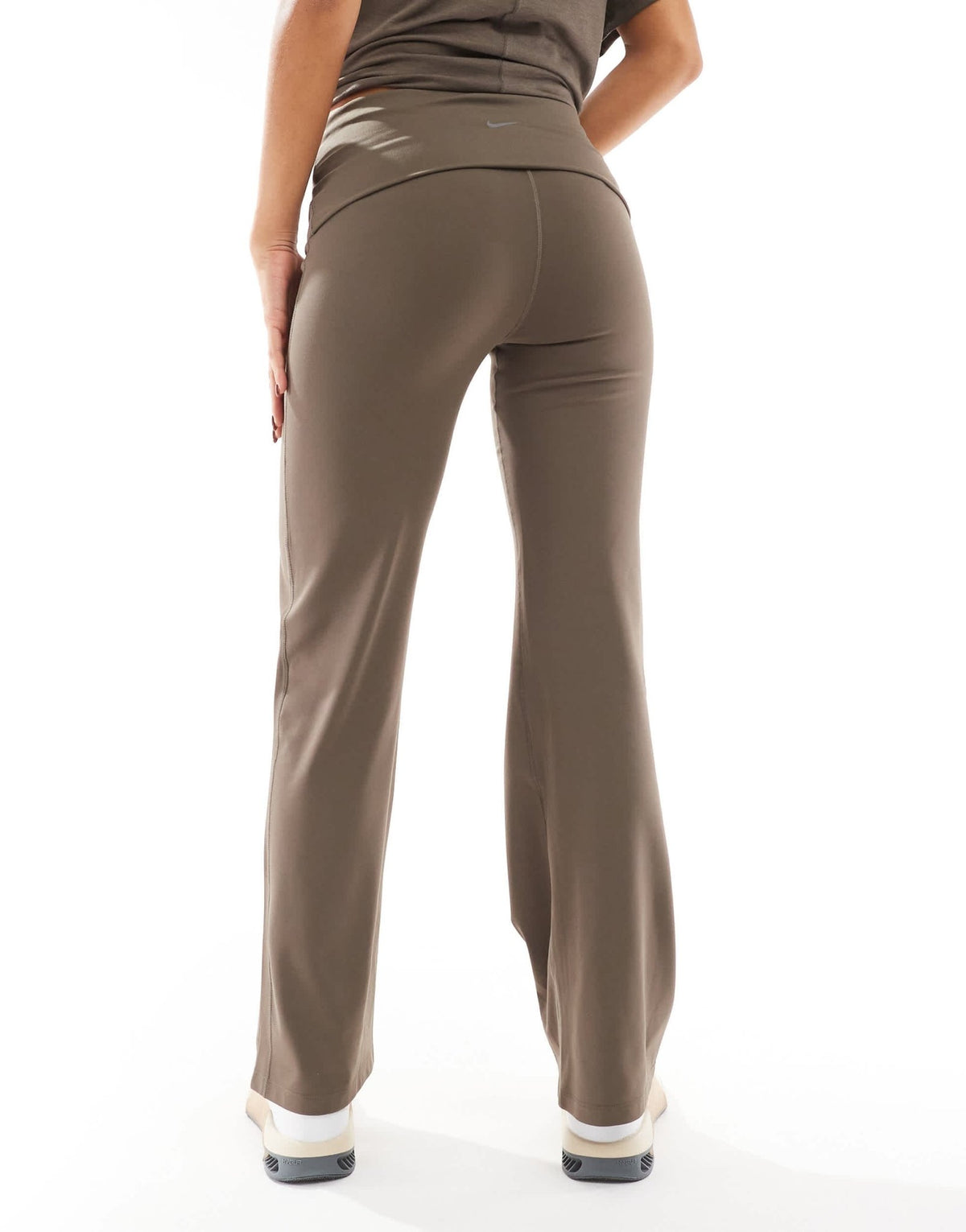 Nike One Training Dri - FIT fold over flared leggings in brown - ASOS Sample Sale