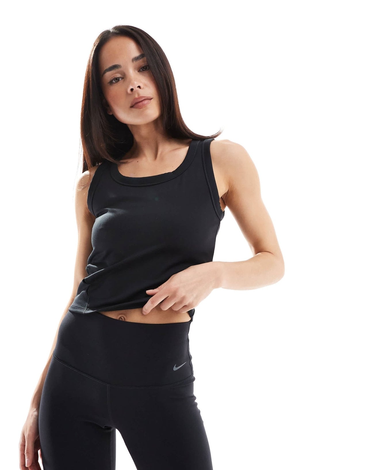 Nike One Training Dri-FIT key hole fitted vest in black - ASOS Sample Sale