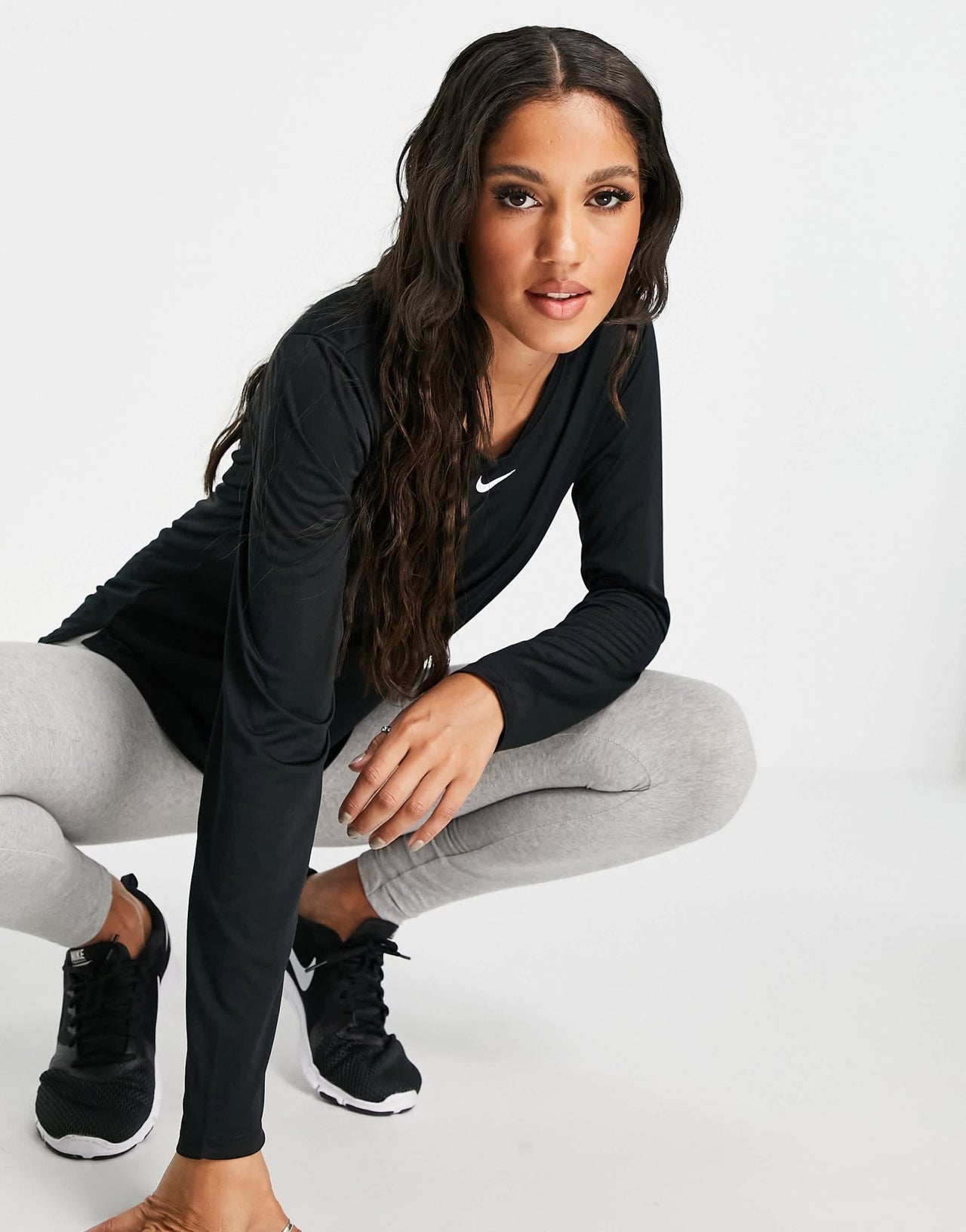 Nike One Training Dri - FIT long sleeve standard fit t-shirt in black - ASOS Sample Sale