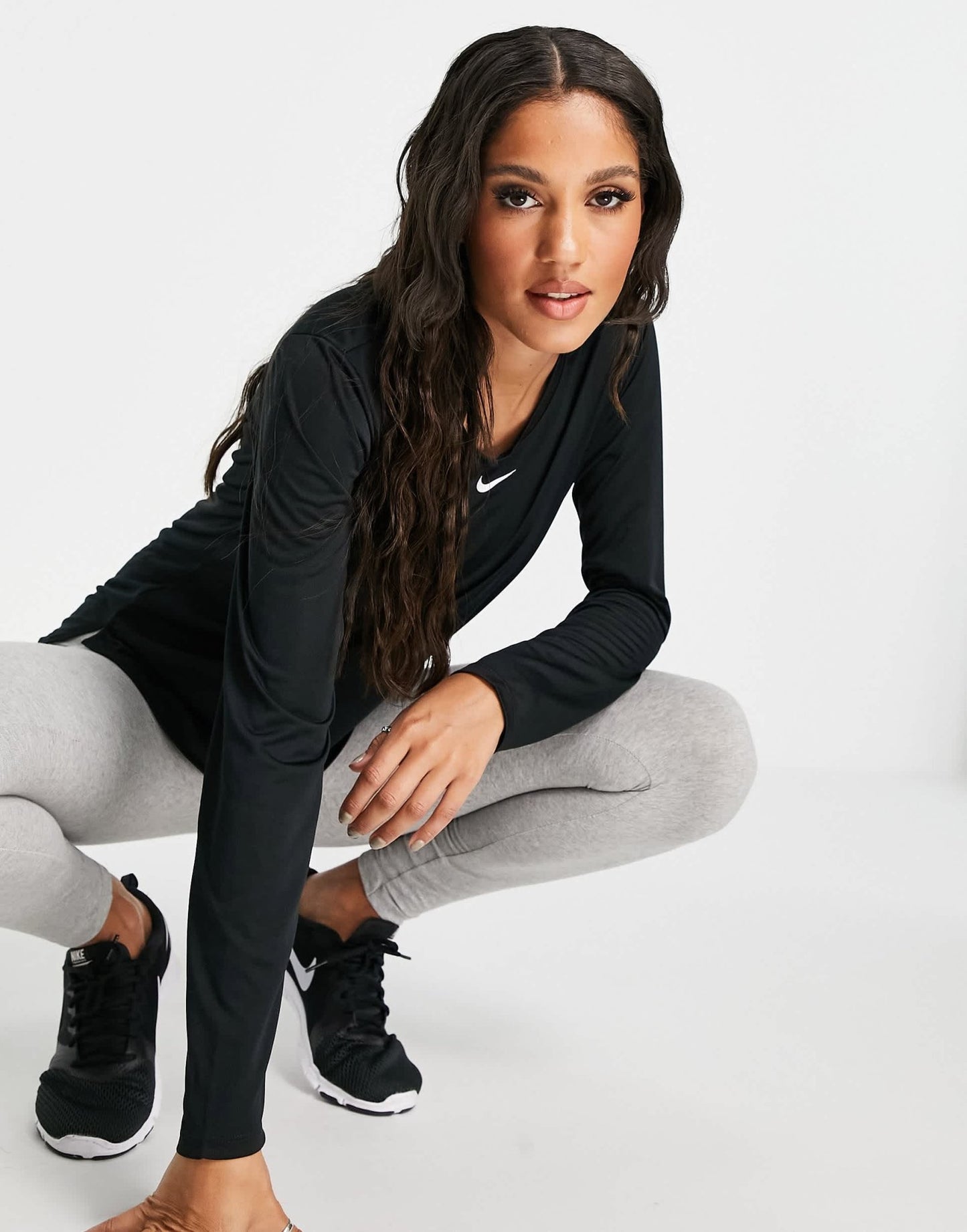Nike One Training Dri - FIT long sleeve standard fit t-shirt in black - ASOS Sample Sale