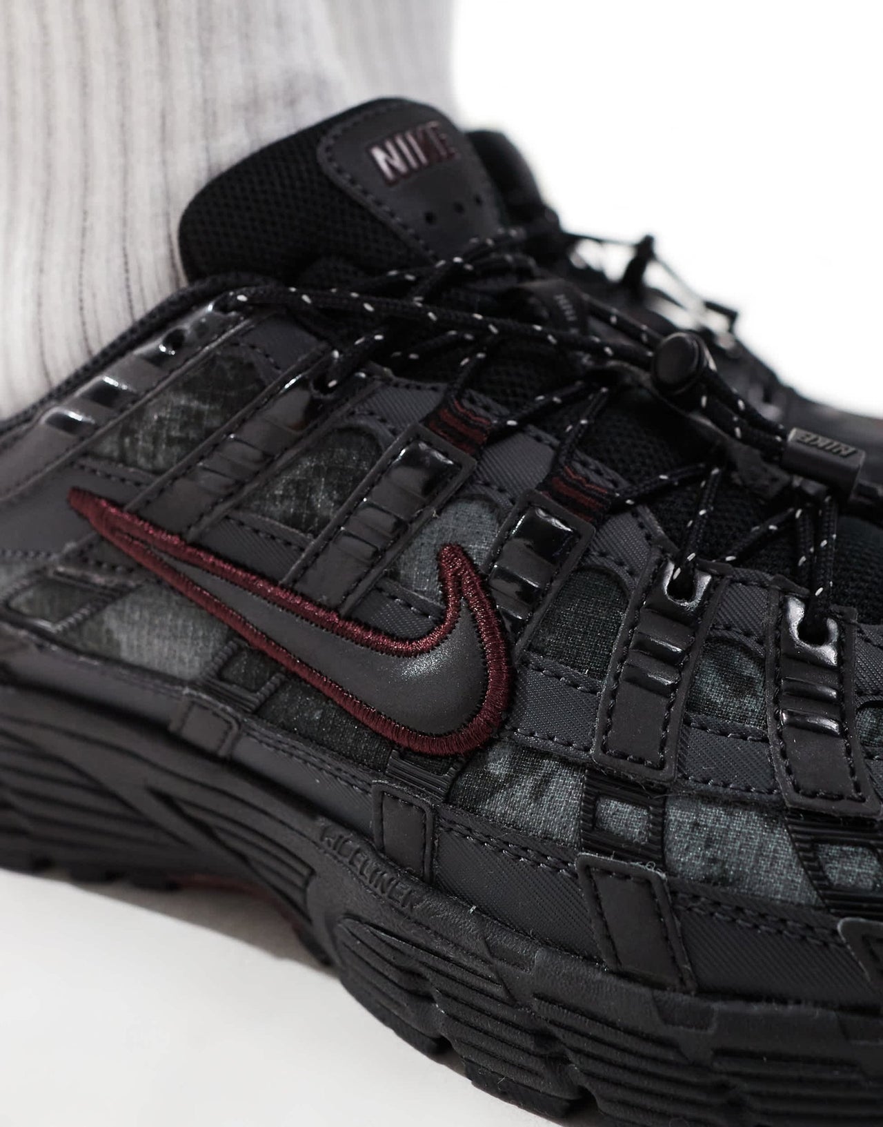 Nike P - 6000 trainers in black and burgundy - ASOS Sample Sale