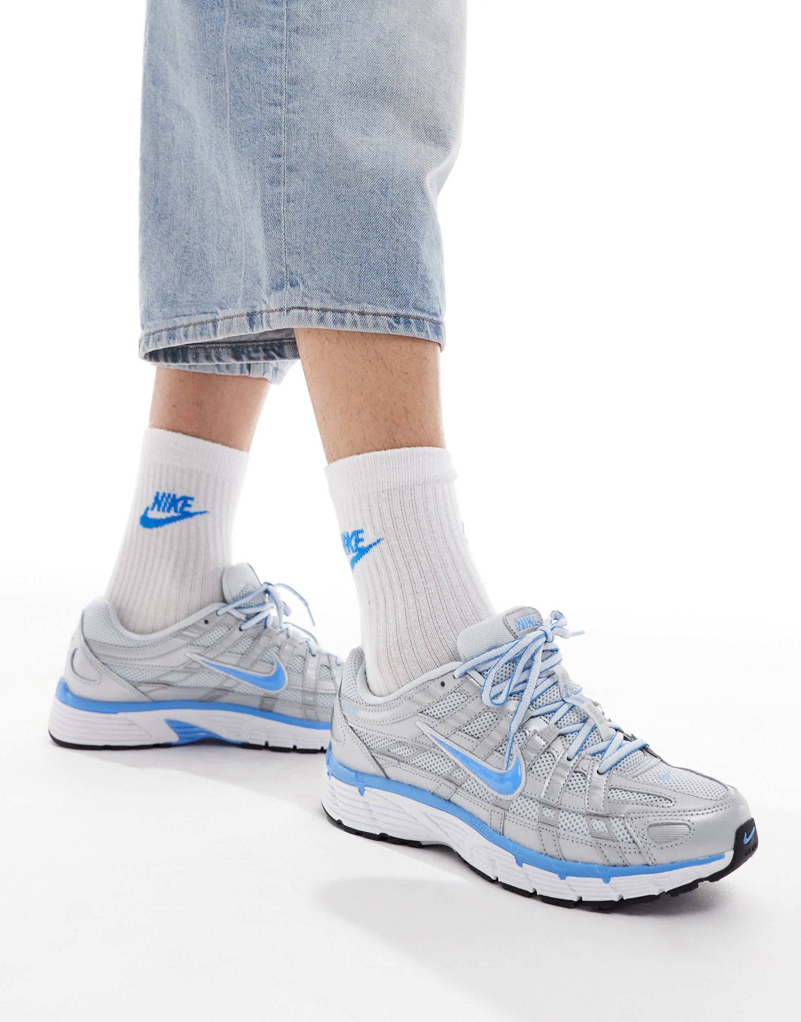 Nike P-6000 unisex trainers in blue and silver - ASOS Sample Sale