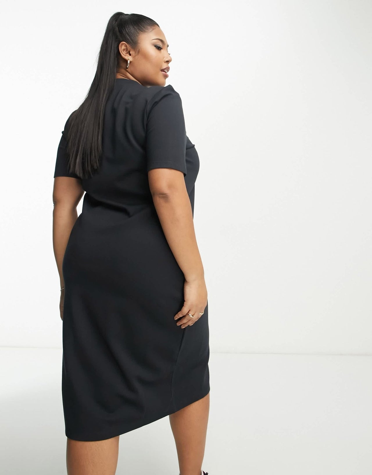 Nike Plus essential midi dress in black - ASOS Sample Sale