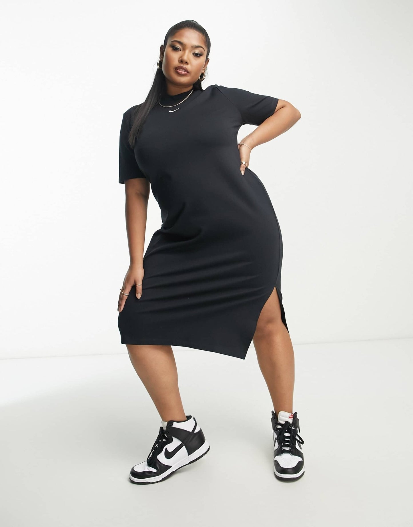 Nike Plus essential midi dress in black - ASOS Sample Sale