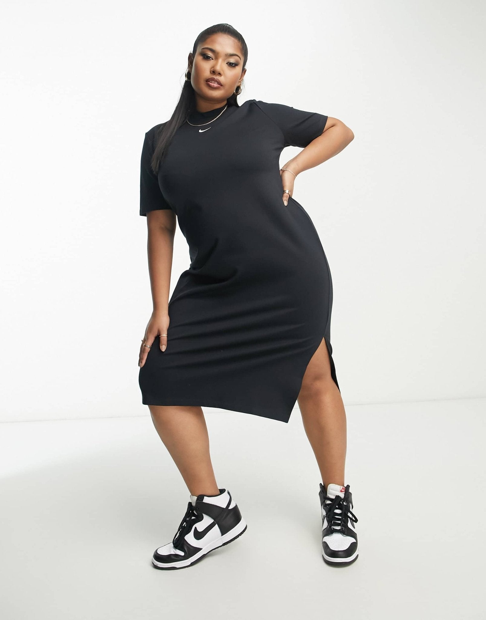 Nike Plus essential midi dress in black - ASOS Sample Sale