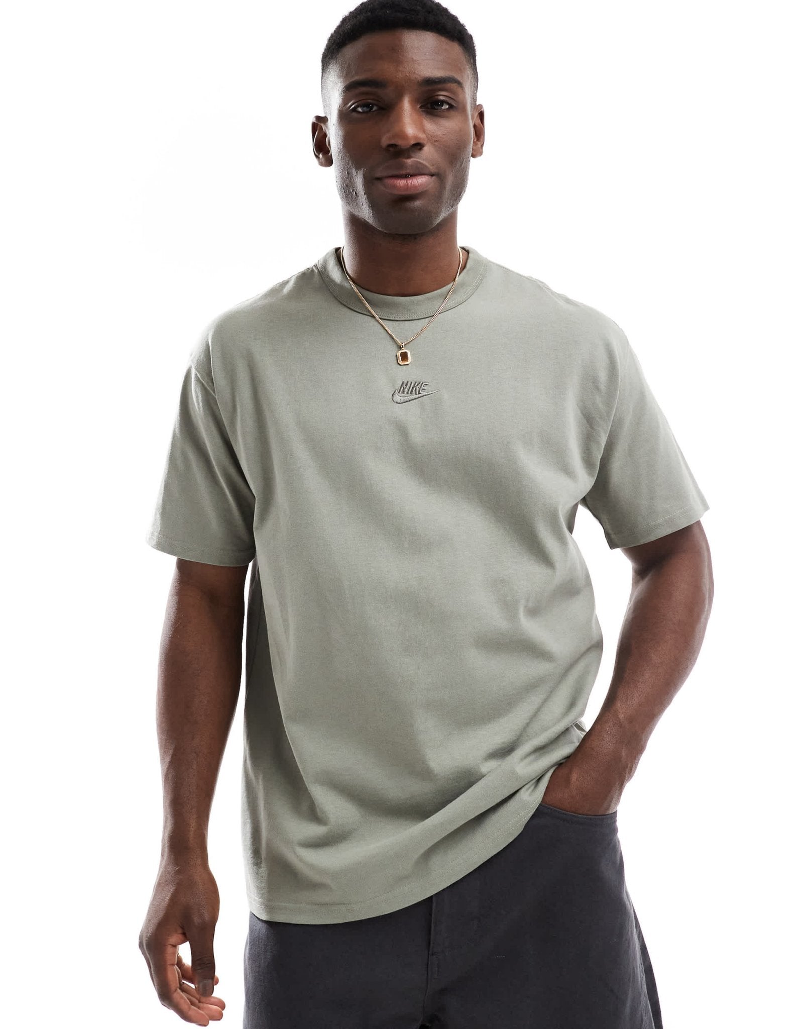 Nike Premium Essentials t-shirt in khaki - ASOS Sample Sale