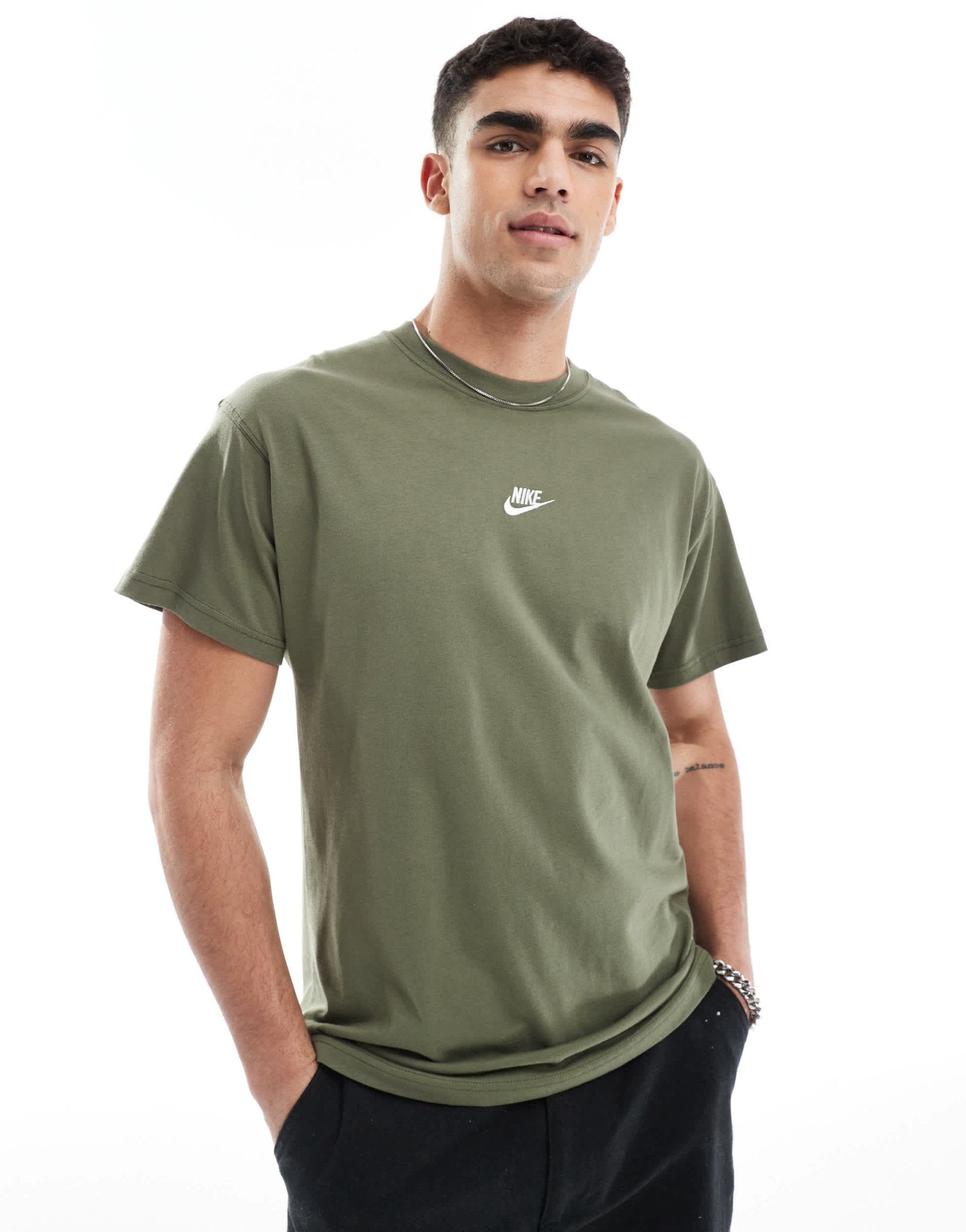 Nike Premium Essentials t-shirt in khaki - ASOS Sample Sale