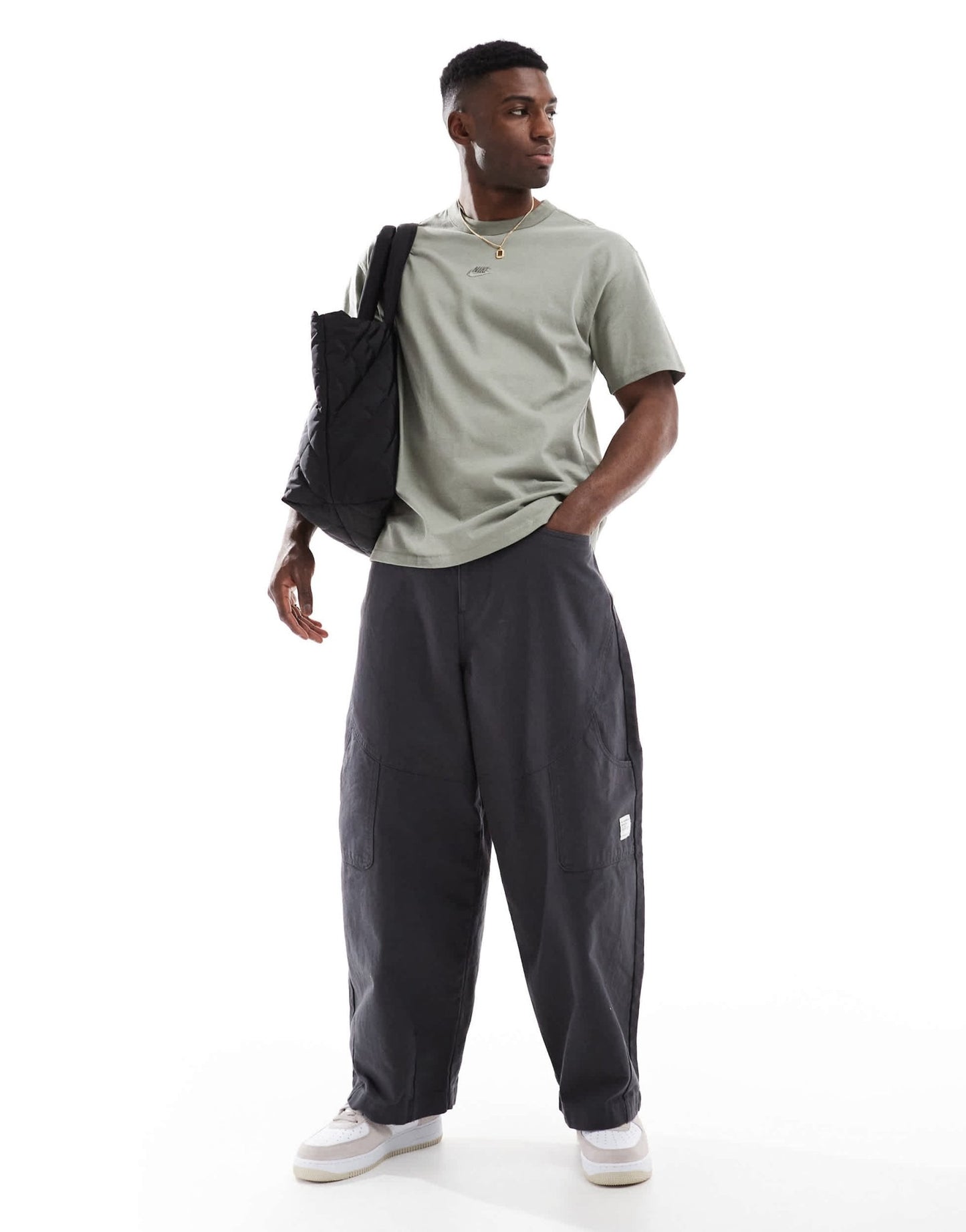 Nike Premium Essentials t-shirt in khaki - ASOS Sample Sale
