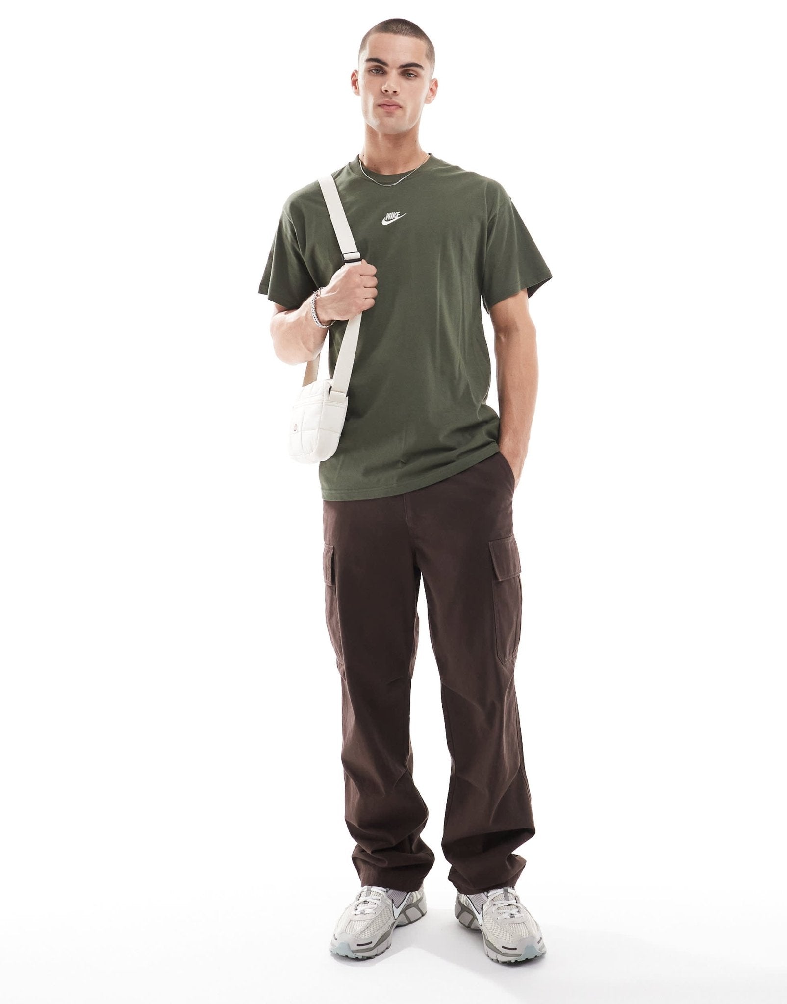 Nike Premium Essentials t-shirt in khaki - ASOS Sample Sale
