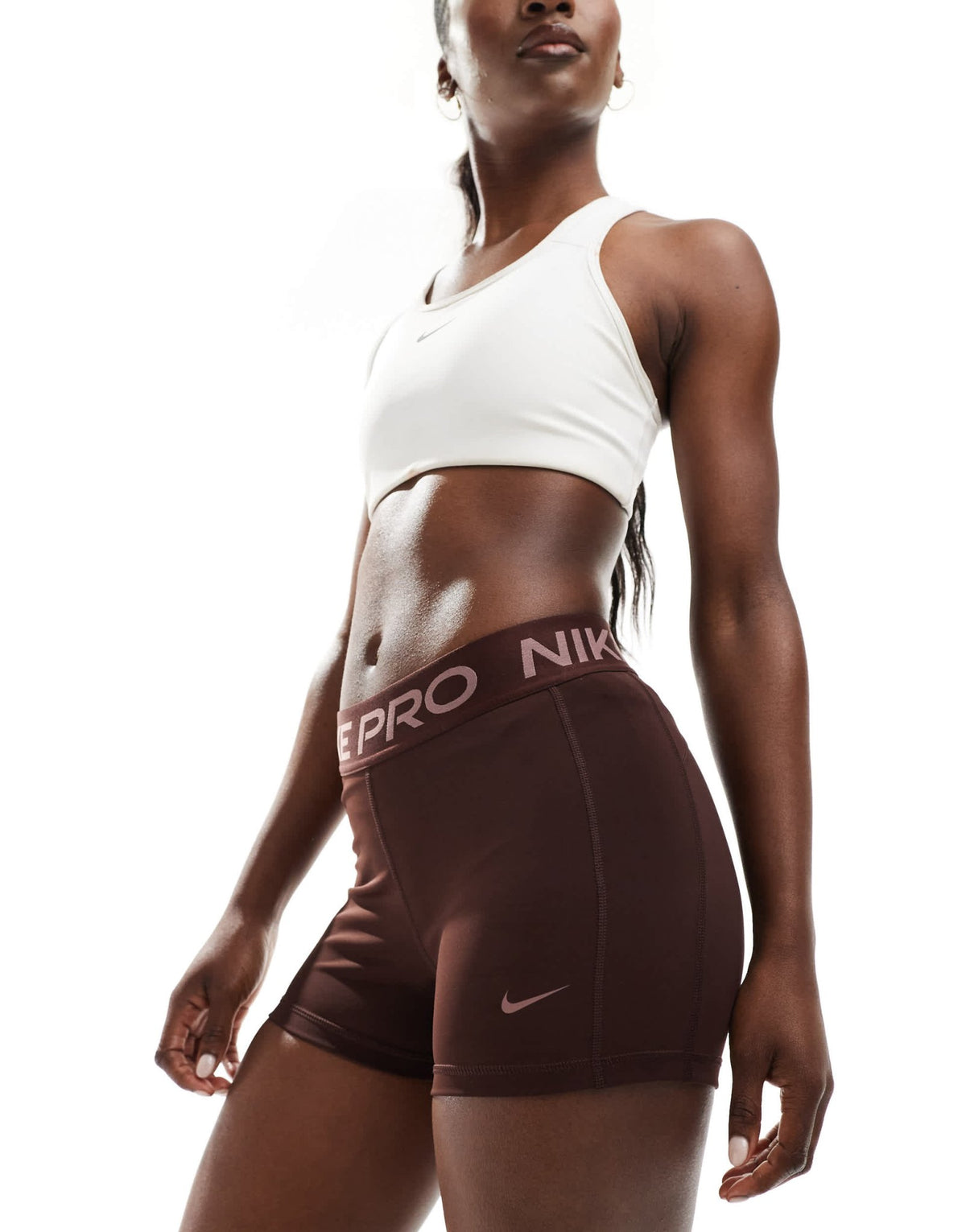 Nike Pro Training 365 3 inch leakproof leggings shorts in dark brown - ASOS Sample Sale