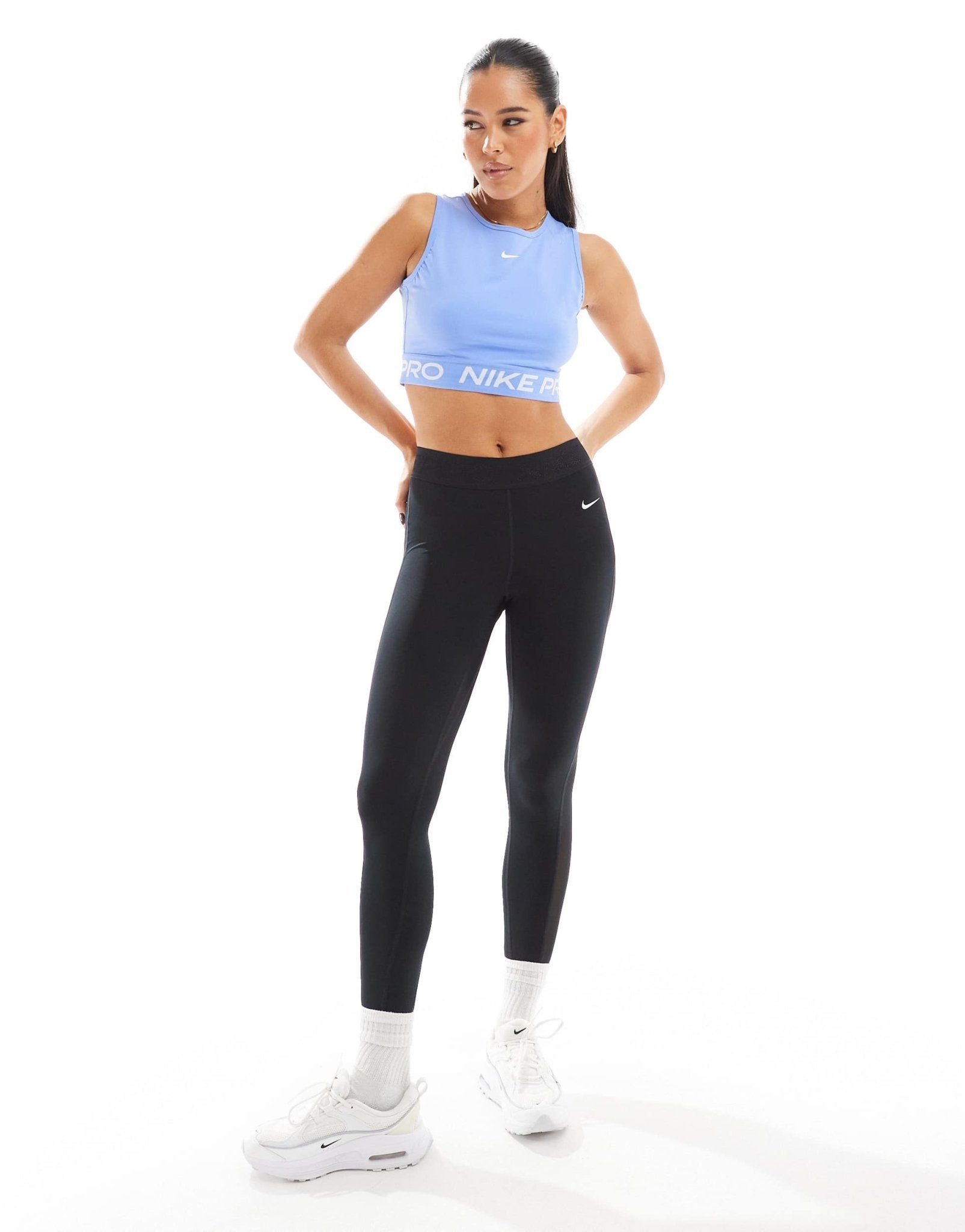 Nike Pro Training cropped vest in blue - ASOS Sample Sale