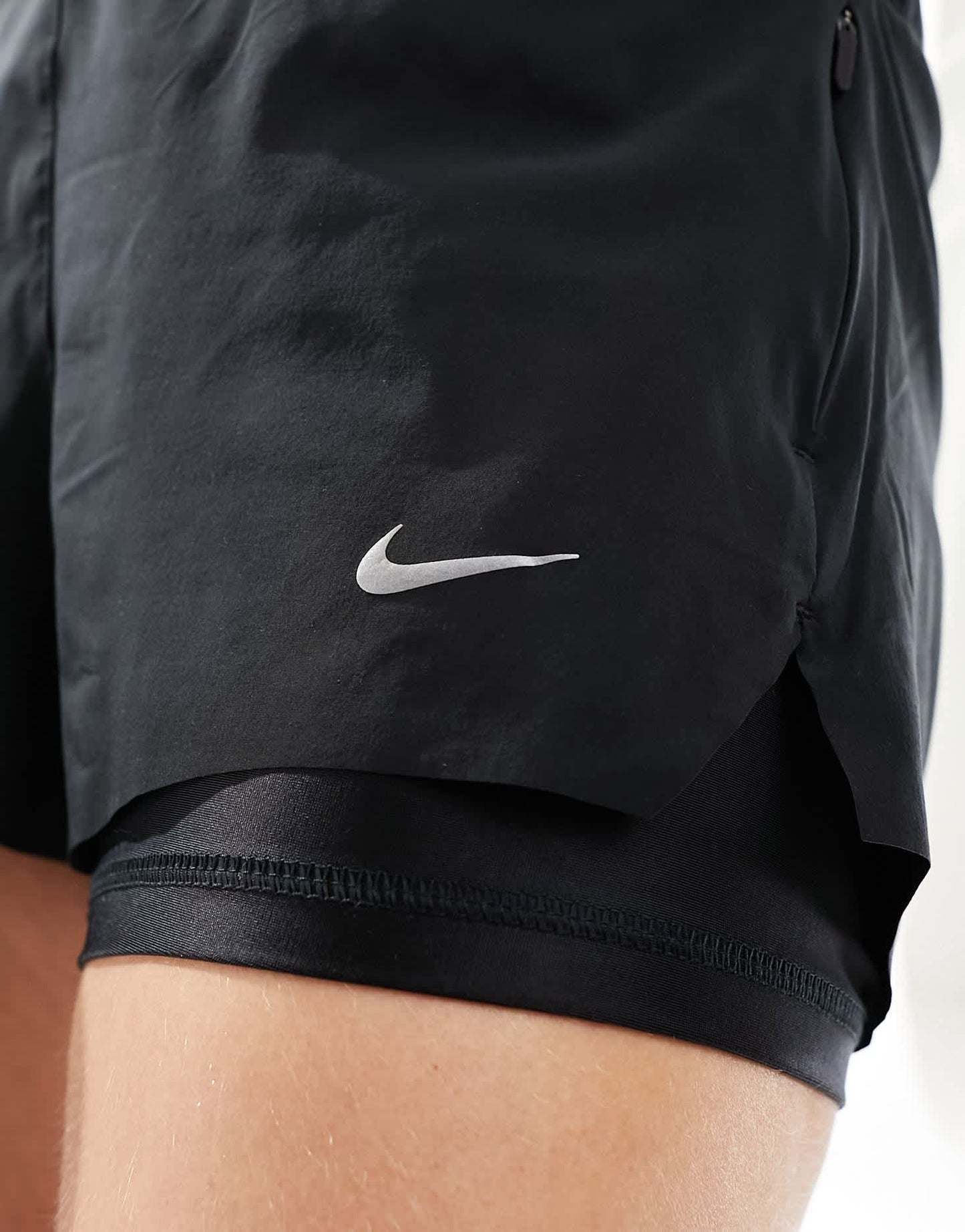 Nike Running Dri - Fit 3 inch 2 in 1 short in black - ASOS Sample Sale