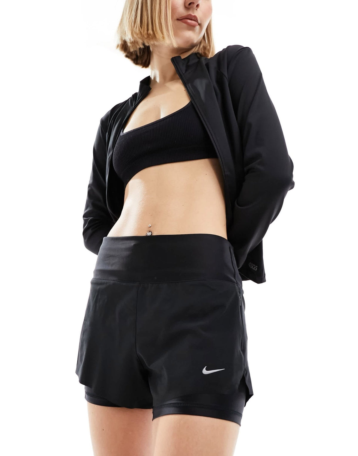 Nike Running Dri - Fit 3 inch 2 in 1 short in black - ASOS Sample Sale