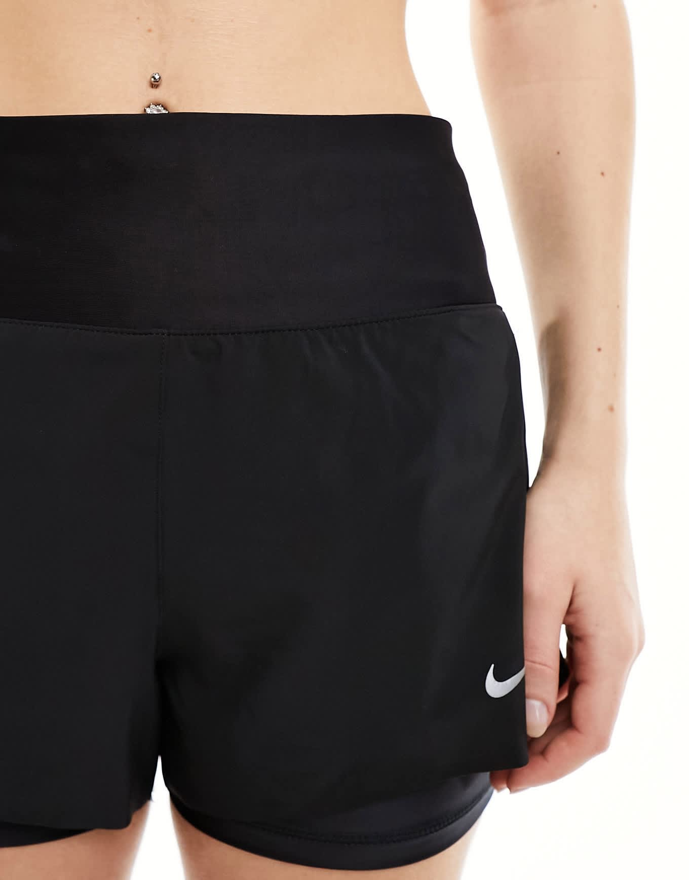 Nike Running Dri - Fit 3 inch 2 in 1 short in black - ASOS Sample Sale