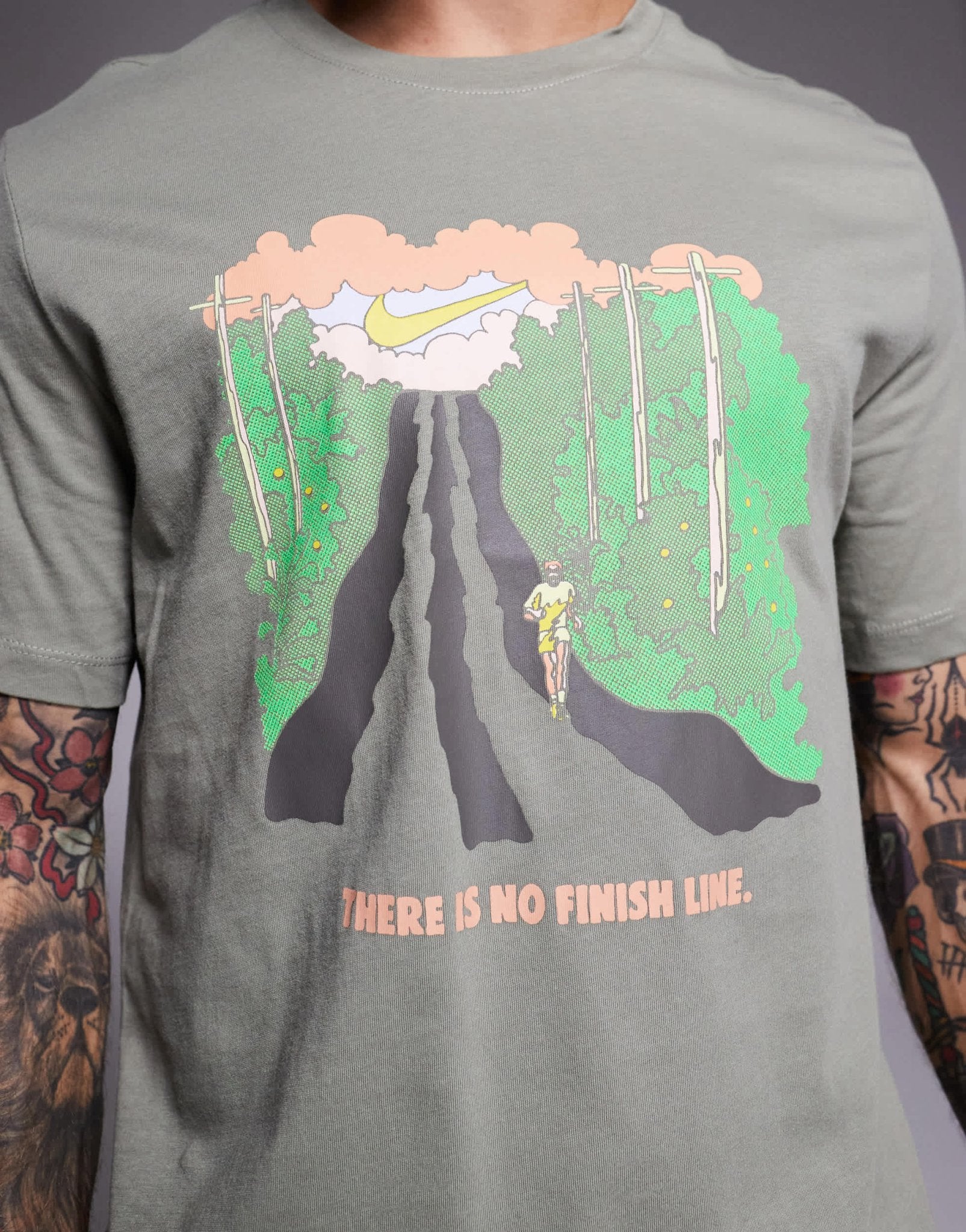Nike Running graphic t-shirt in khaki - ASOS Sample Sale