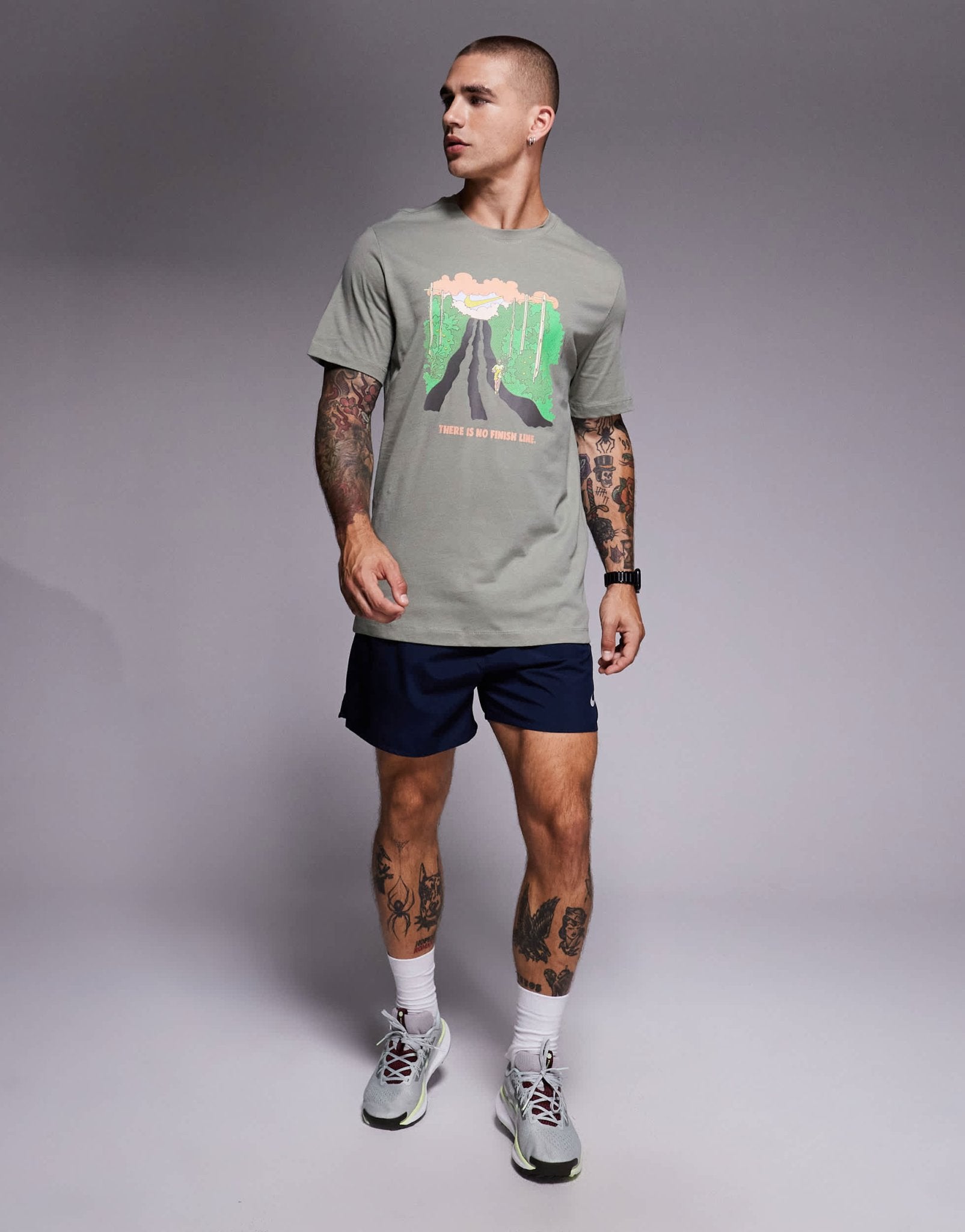 Nike Running graphic t-shirt in khaki - ASOS Sample Sale