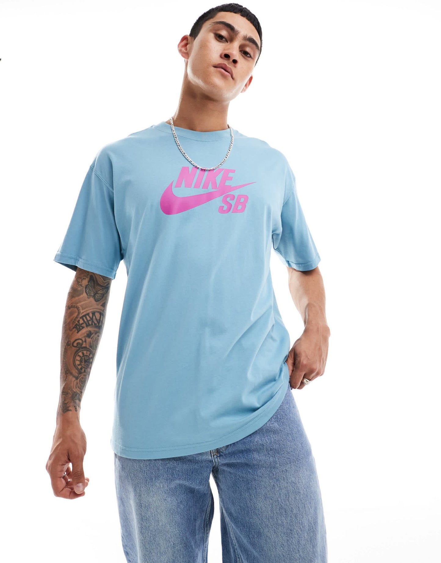 Nike SB central logo t-shirt in light blue - ASOS Sample Sale