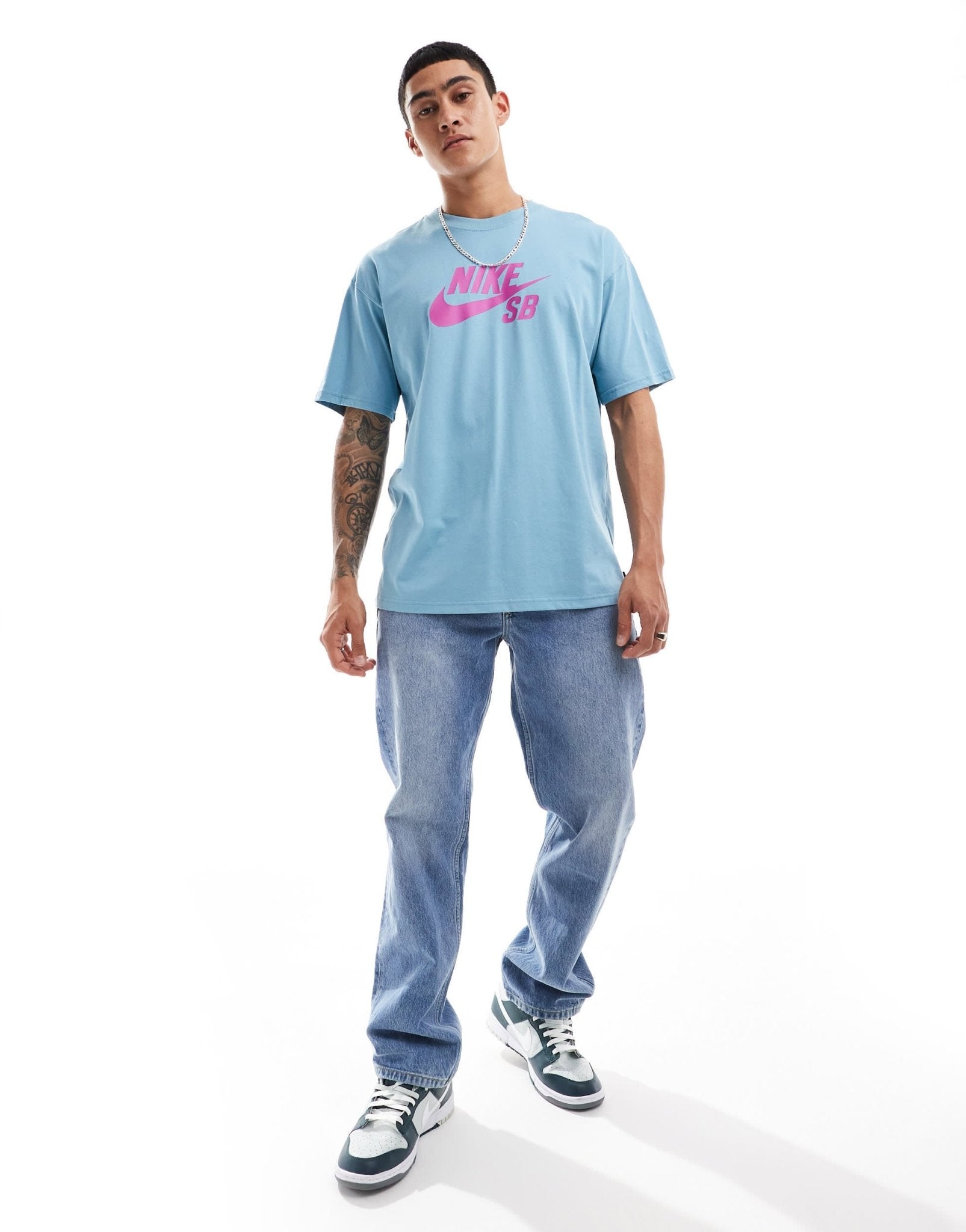 Nike SB central logo t-shirt in light blue - ASOS Sample Sale