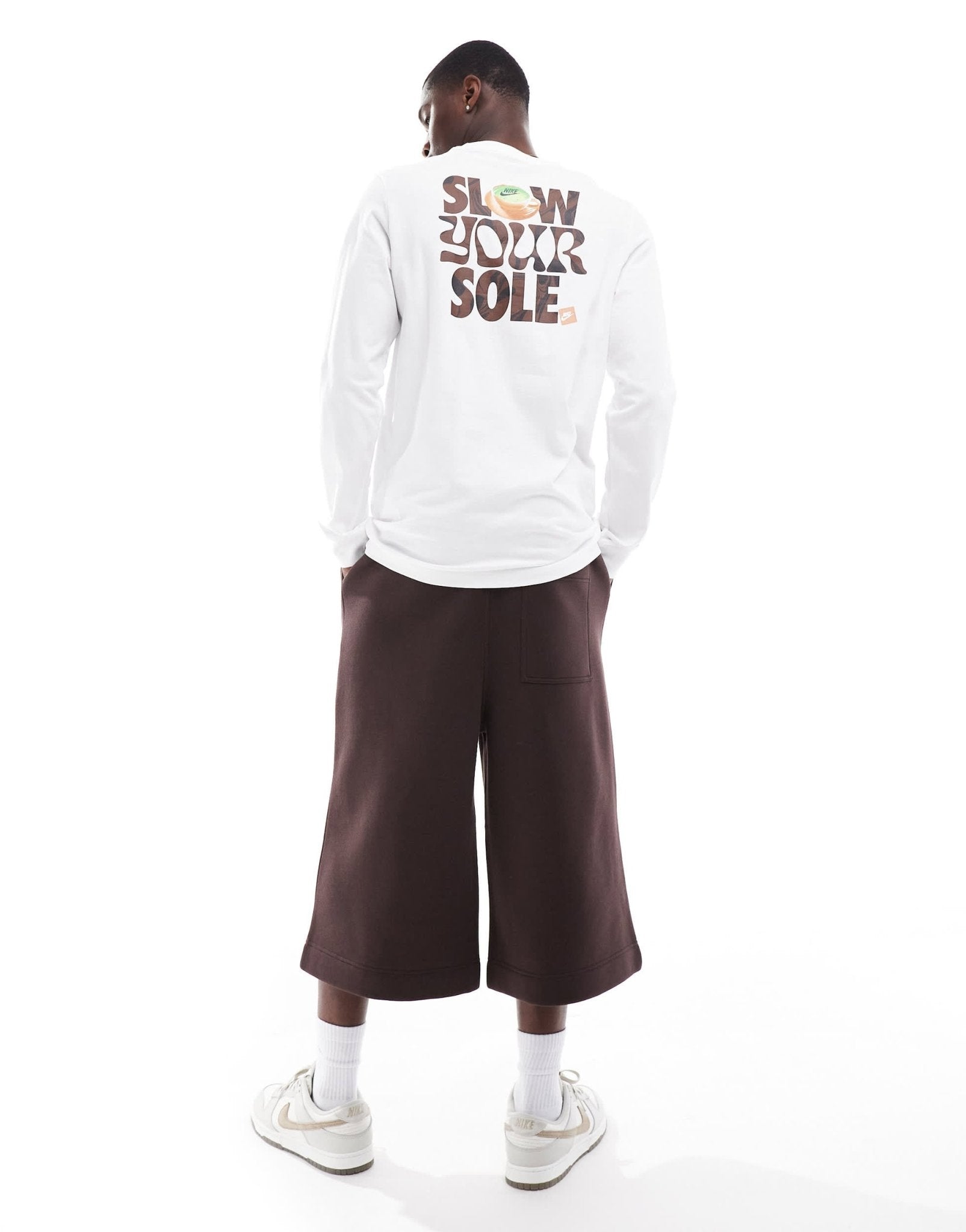 Nike Slow Your Sole graphic longsleeve t-shirt in white - ASOS Sample Sale